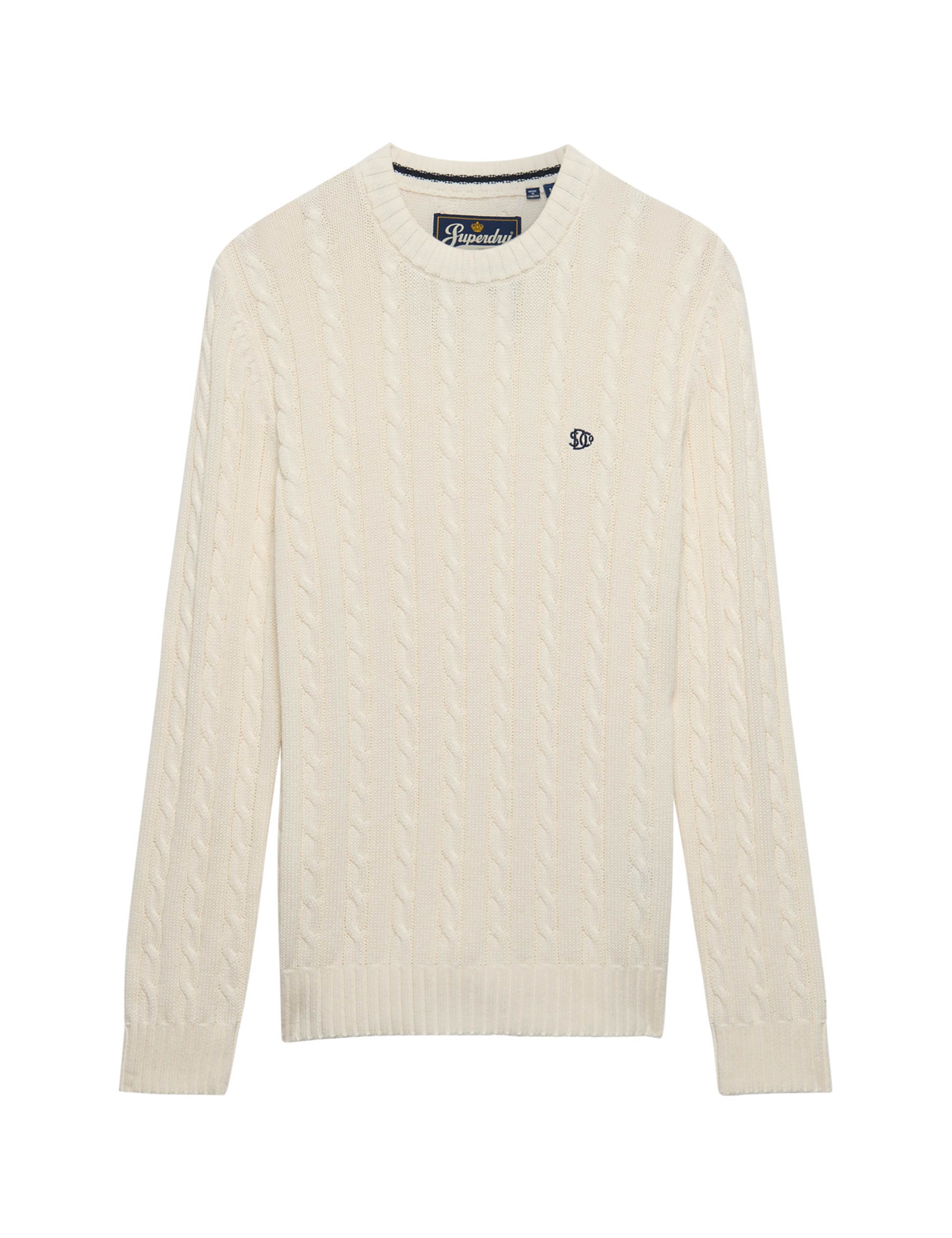 Pure Cotton Cable Crew Neck Jumper 2 of 7