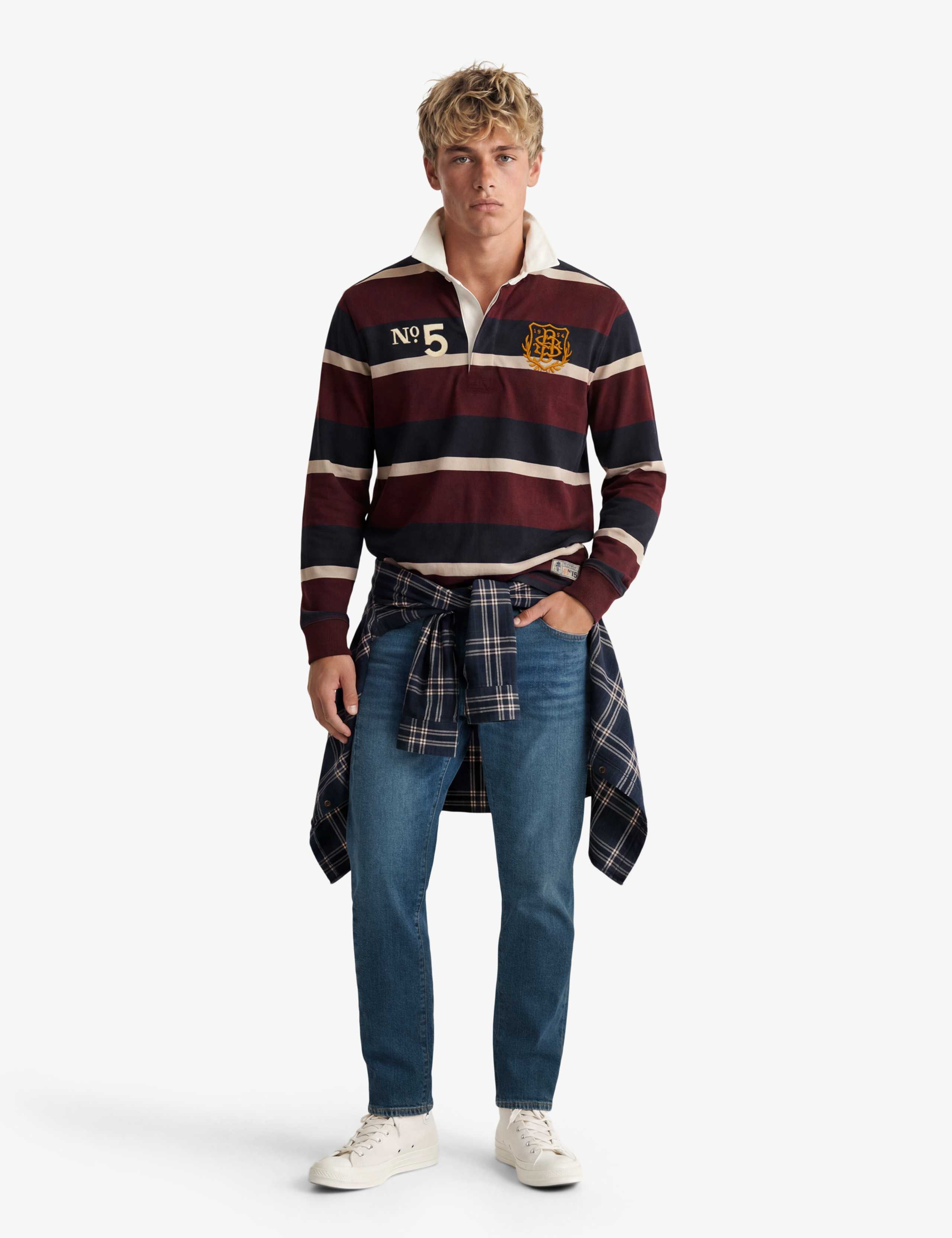 Pure Cotton Striped Embroidered Rugby Shirt 3 of 5