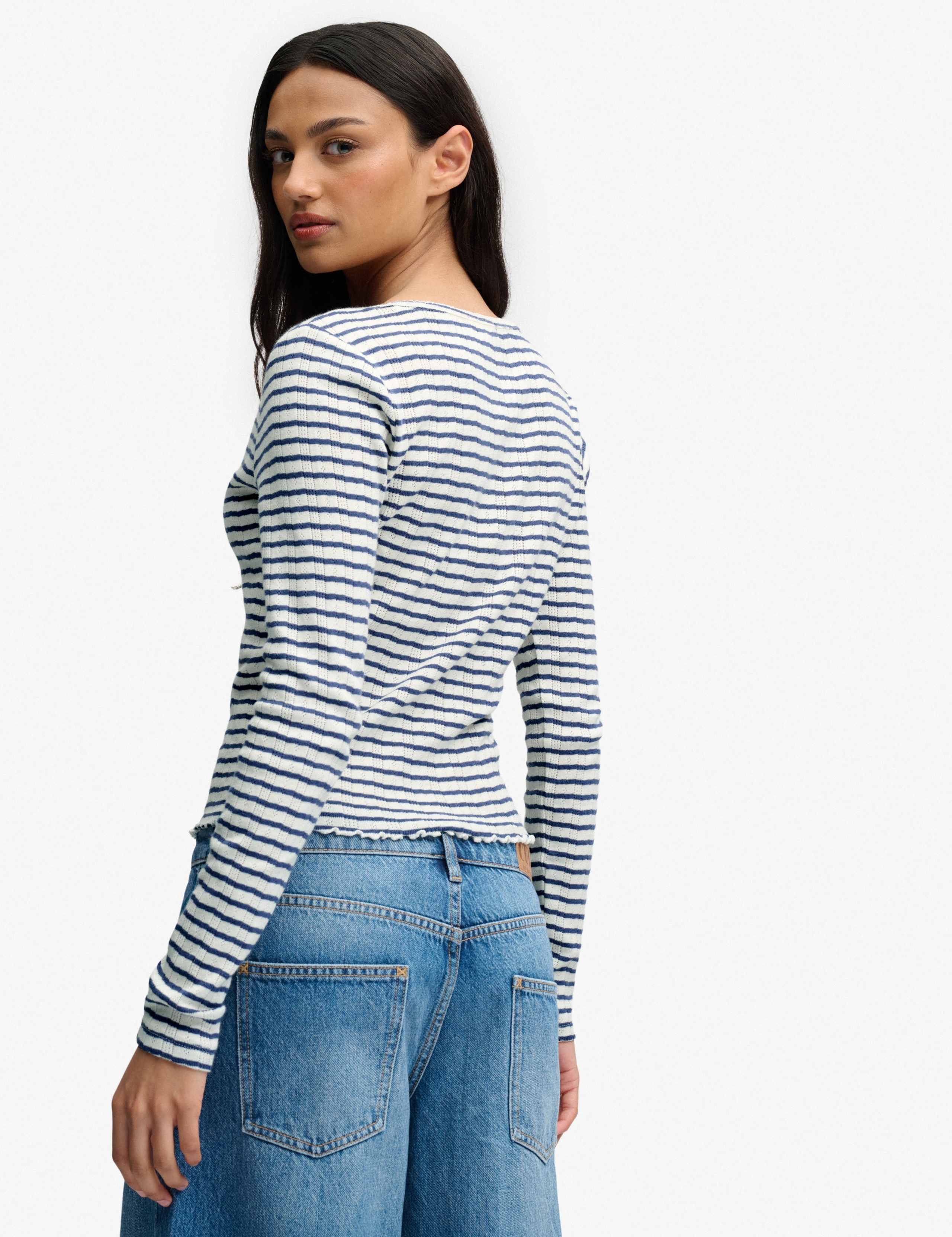 Pure Cotton Striped Cardigan 4 of 6