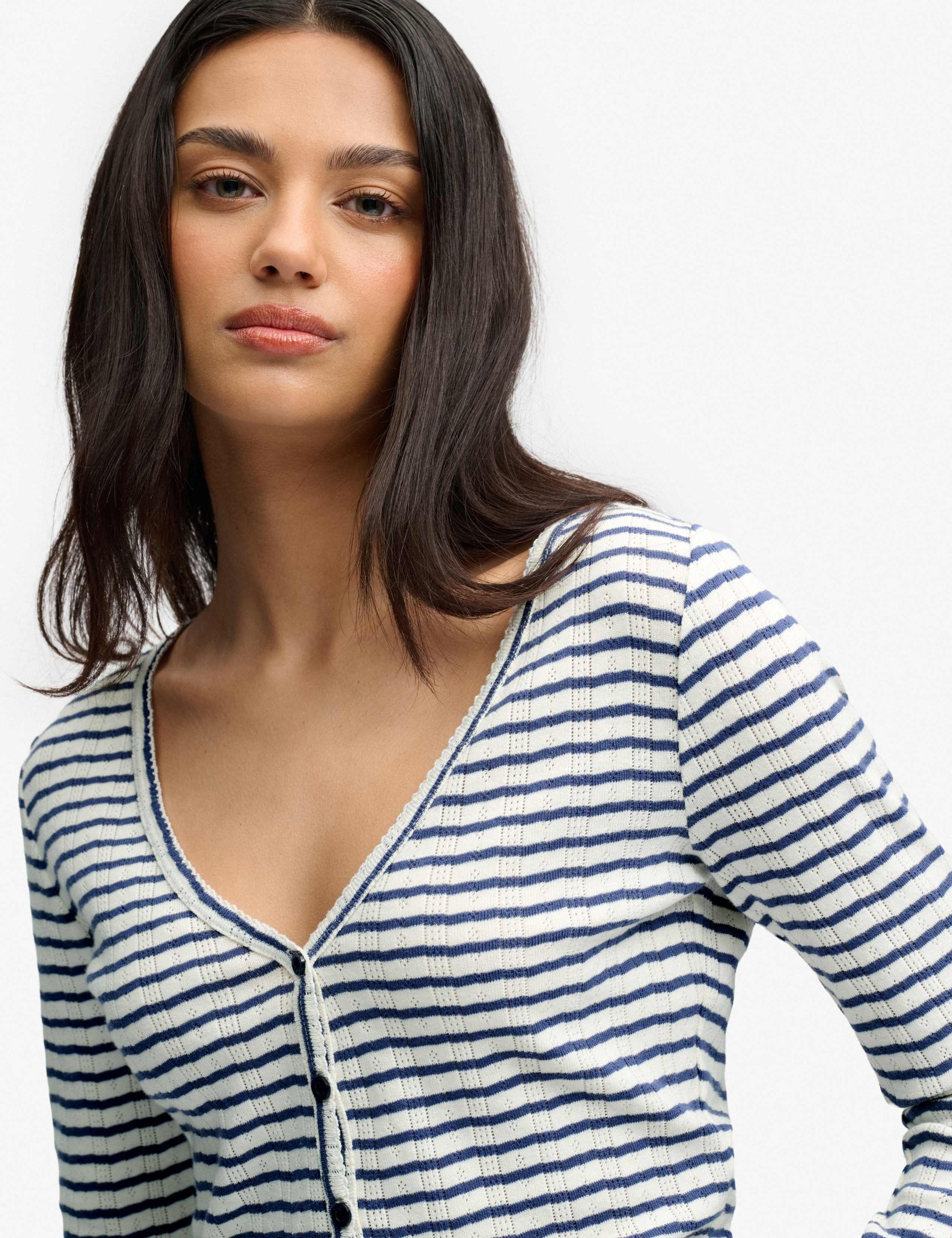 Pure Cotton Striped Cardigan 6 of 6