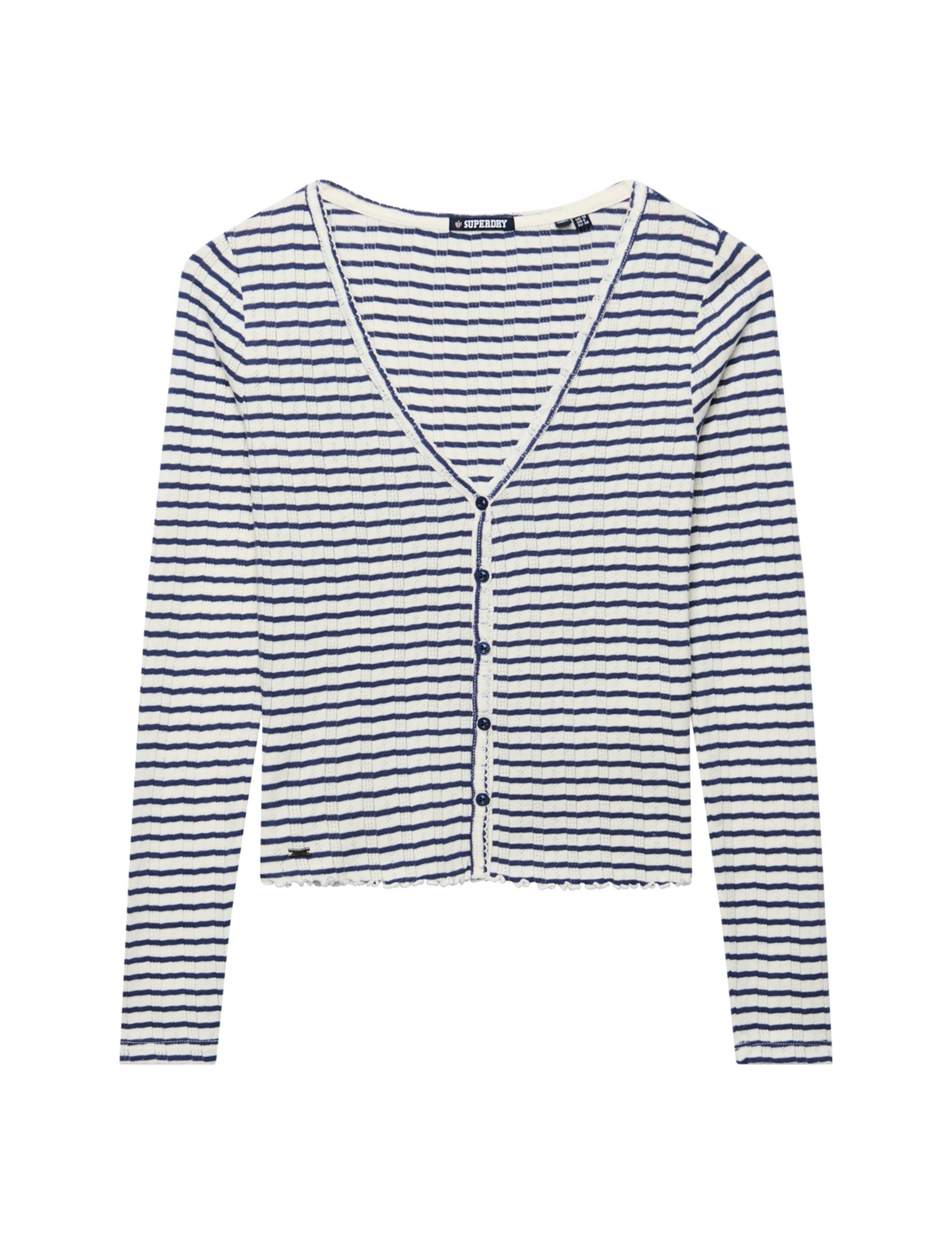 Pure Cotton Striped Cardigan 2 of 6