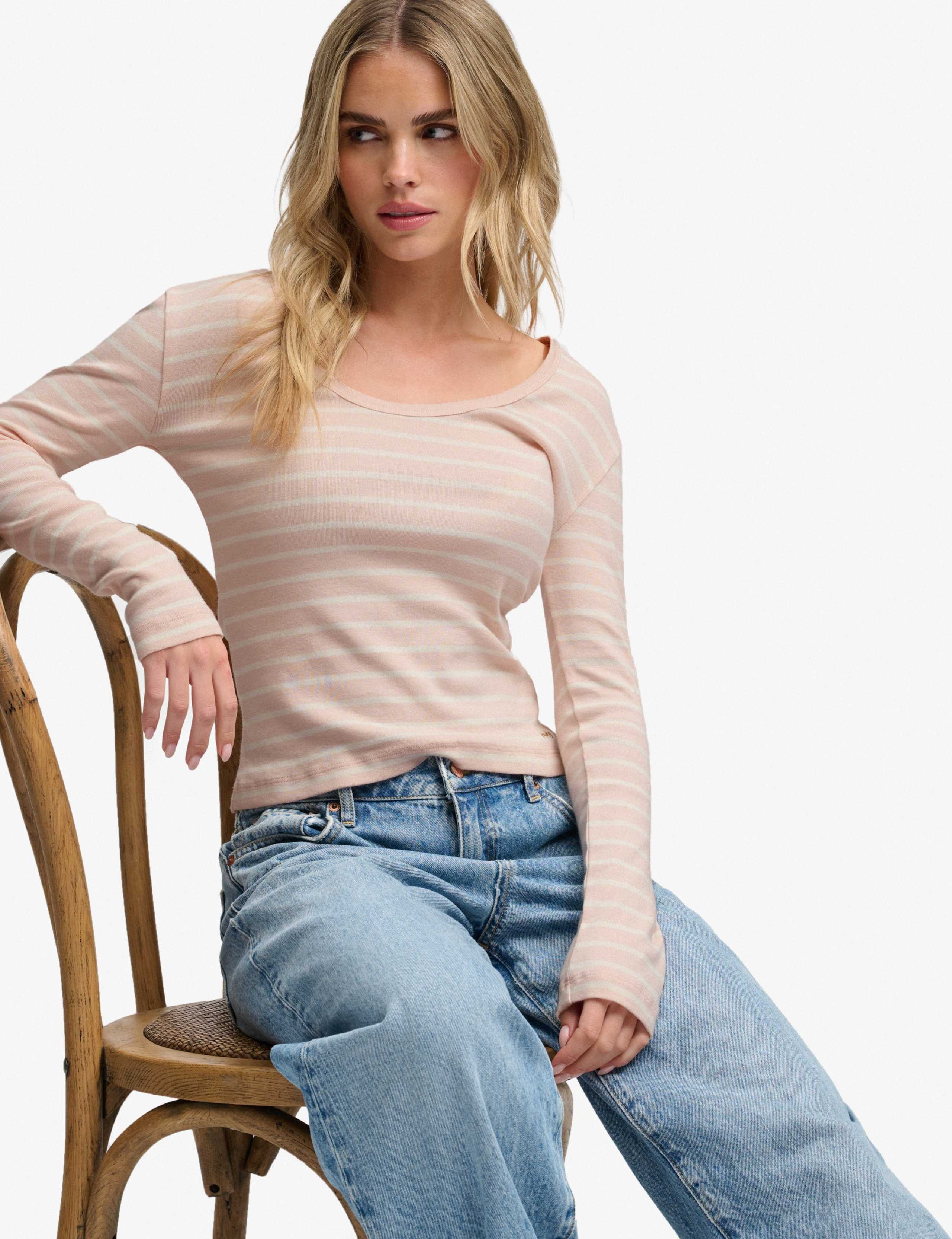 Pure Cotton Striped Scoop Neck Top 3 of 7