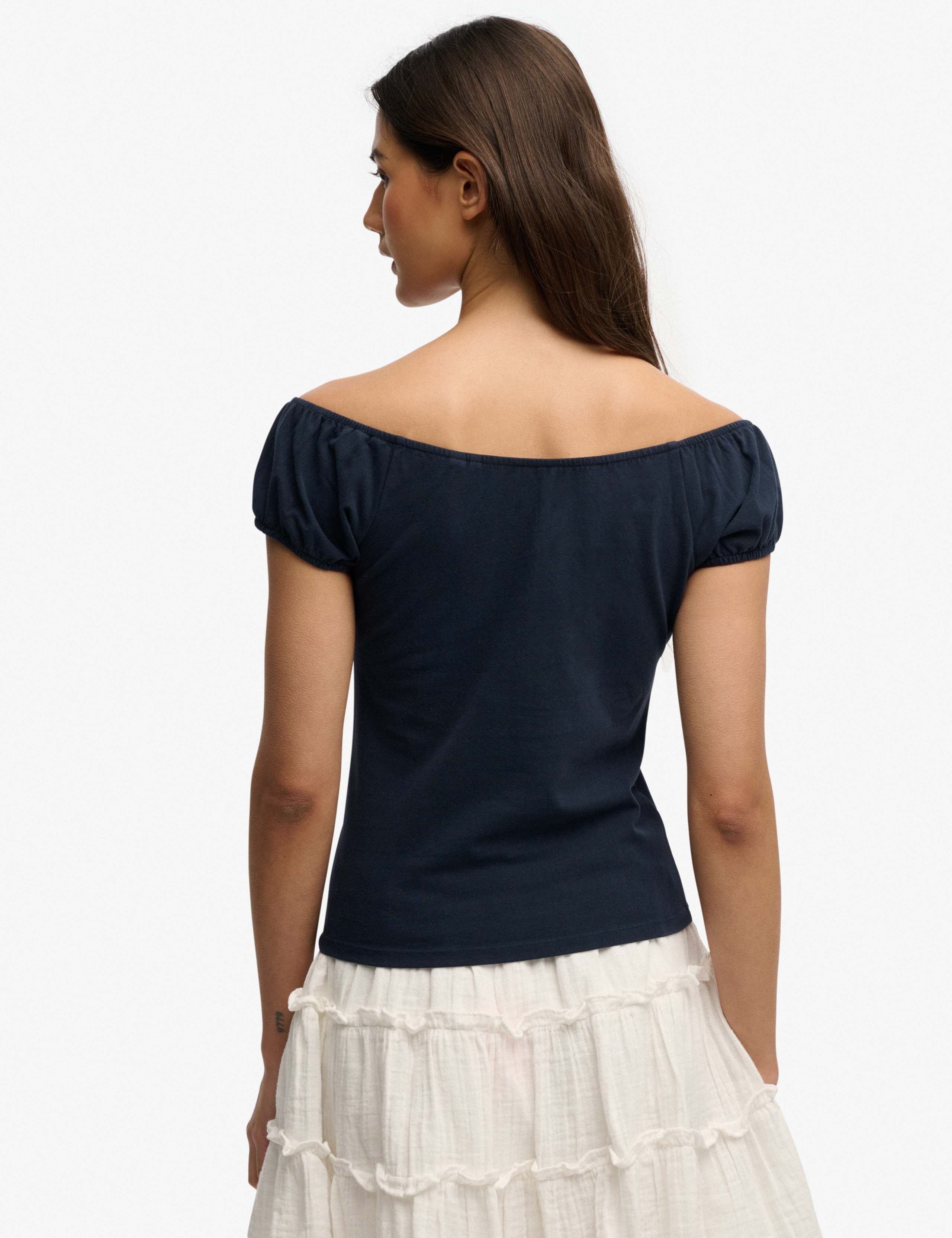 Pure Cotton Ruched Cap Sleeve Top 4 of 6
