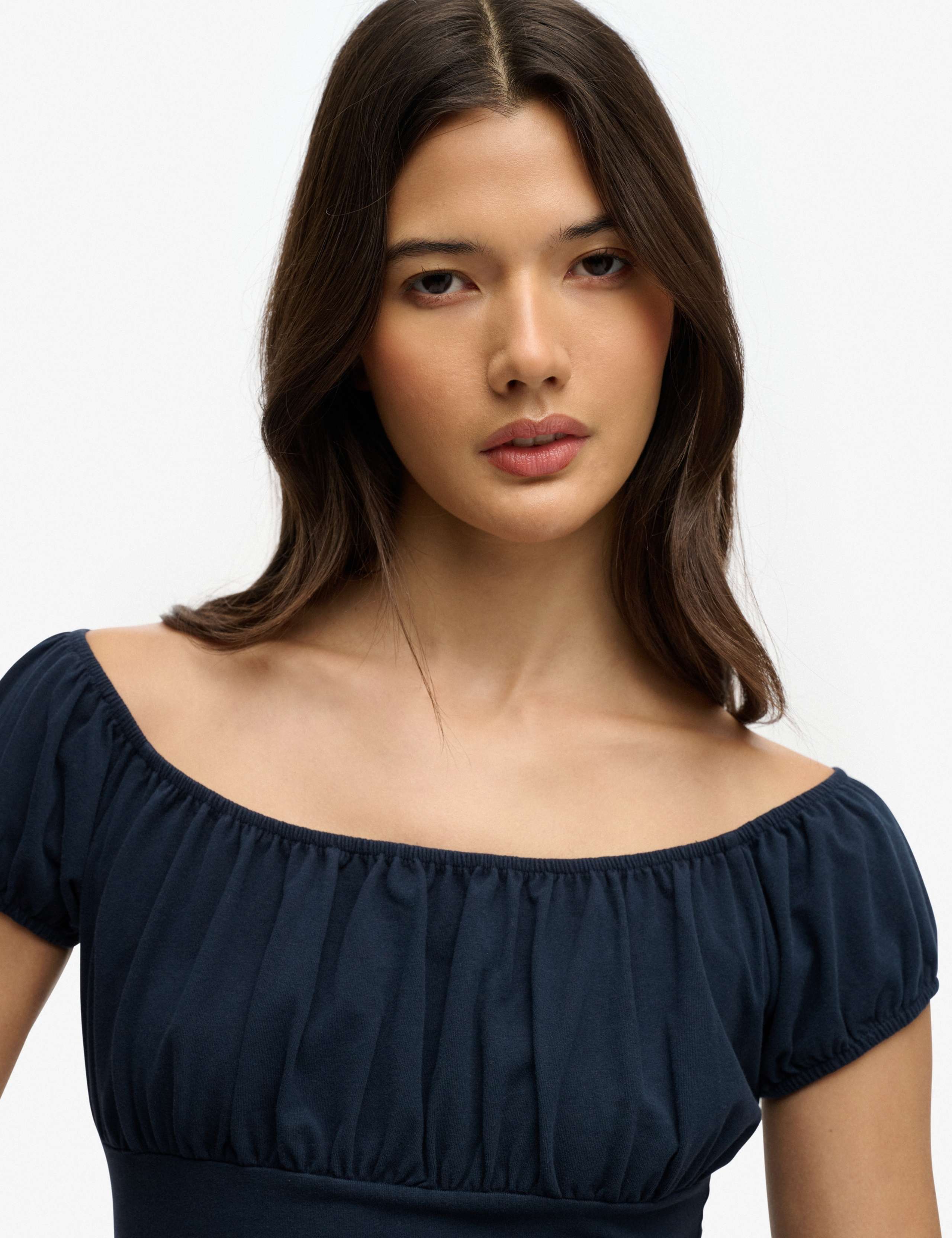 Pure Cotton Ruched Cap Sleeve Top 6 of 6