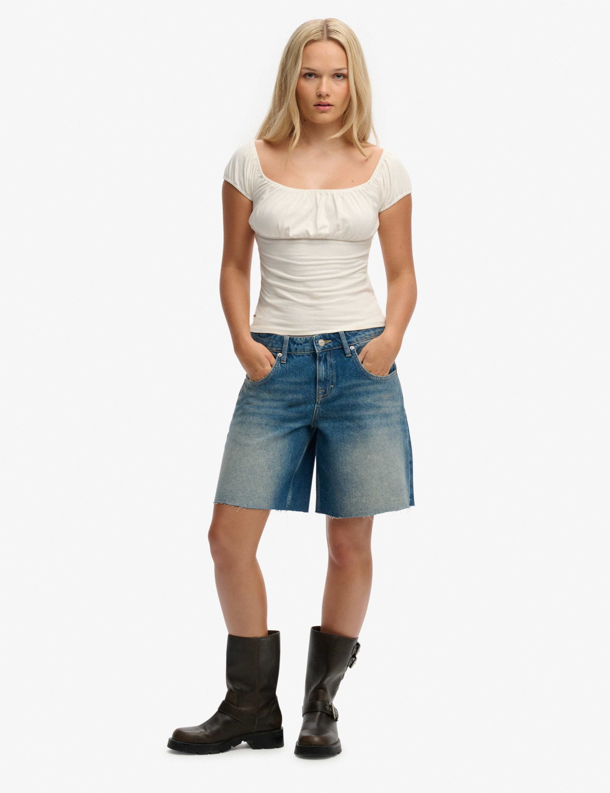 Pure Cotton Ruched Cap Sleeve Top 4 of 5
