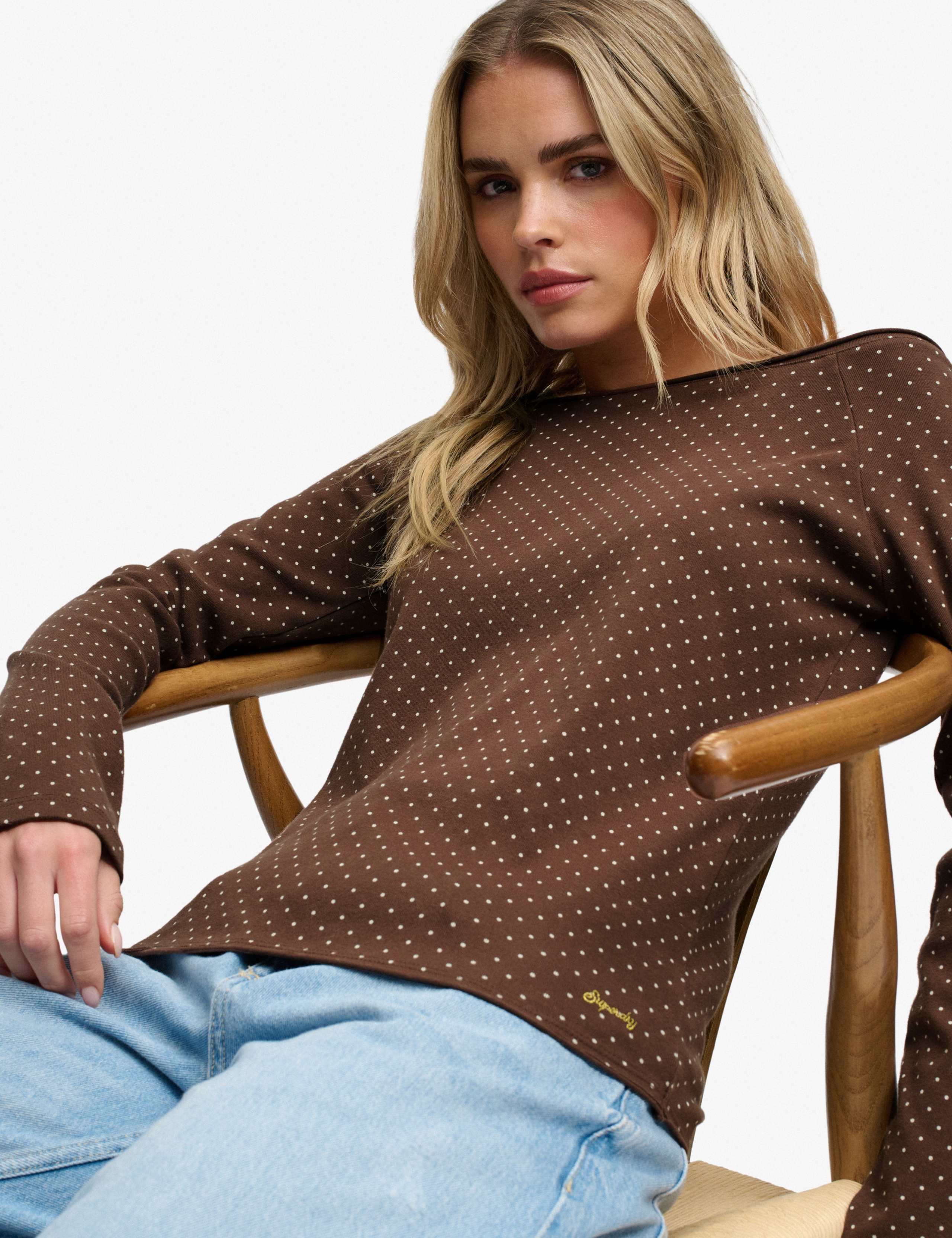 Pure Cotton Polka Dot Off The Shoulder Top 3 of 7