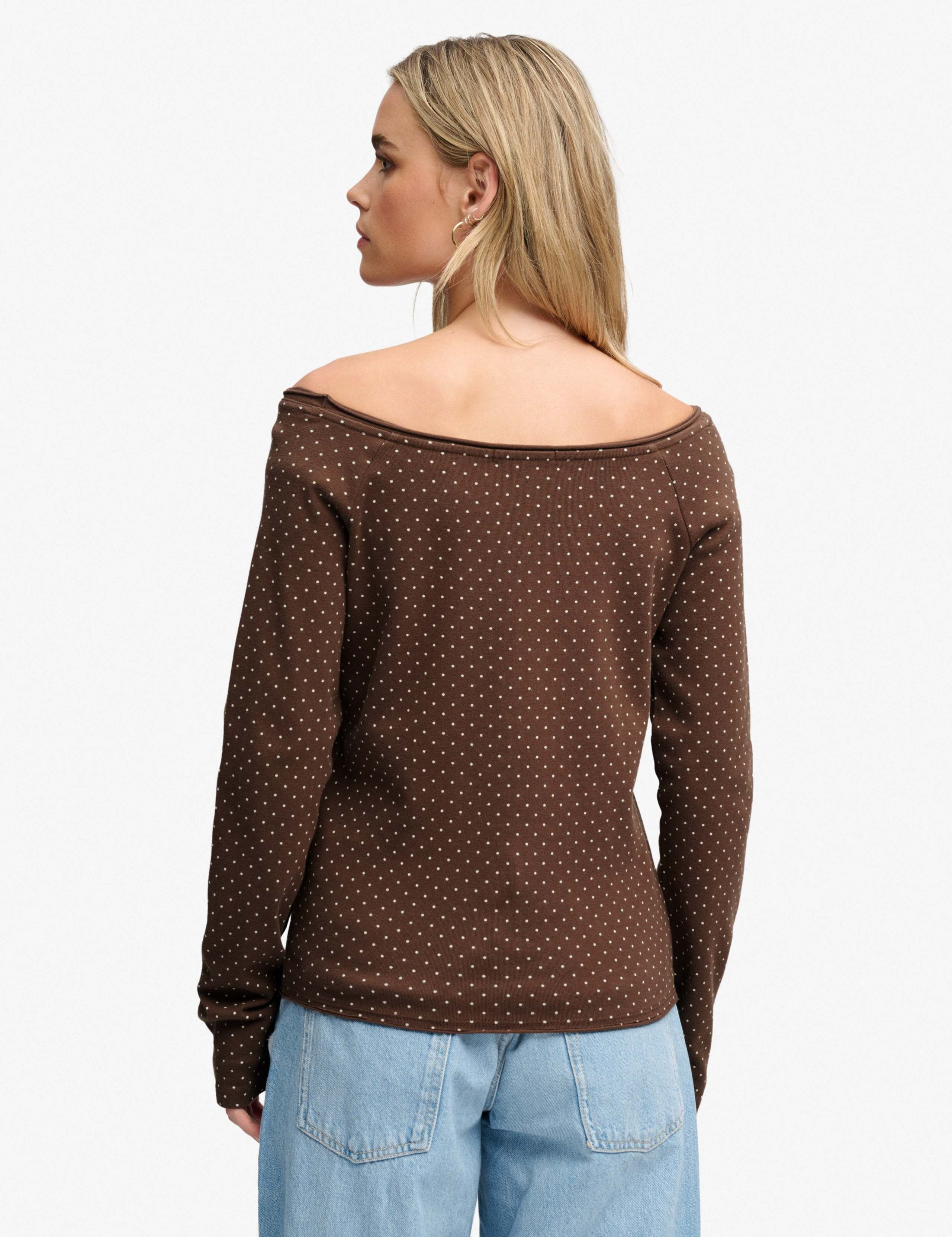 Pure Cotton Polka Dot Off The Shoulder Top 4 of 7