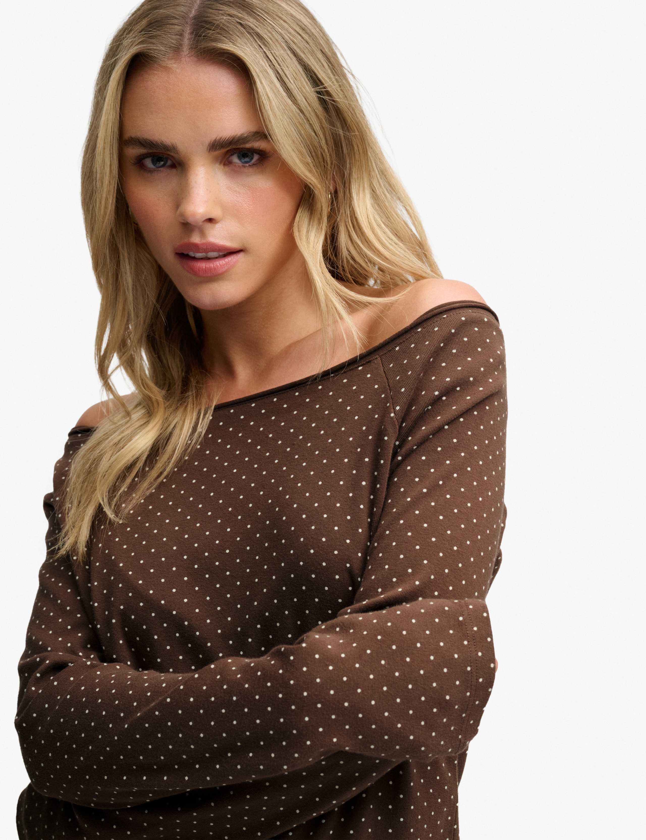 Pure Cotton Polka Dot Off The Shoulder Top 6 of 7