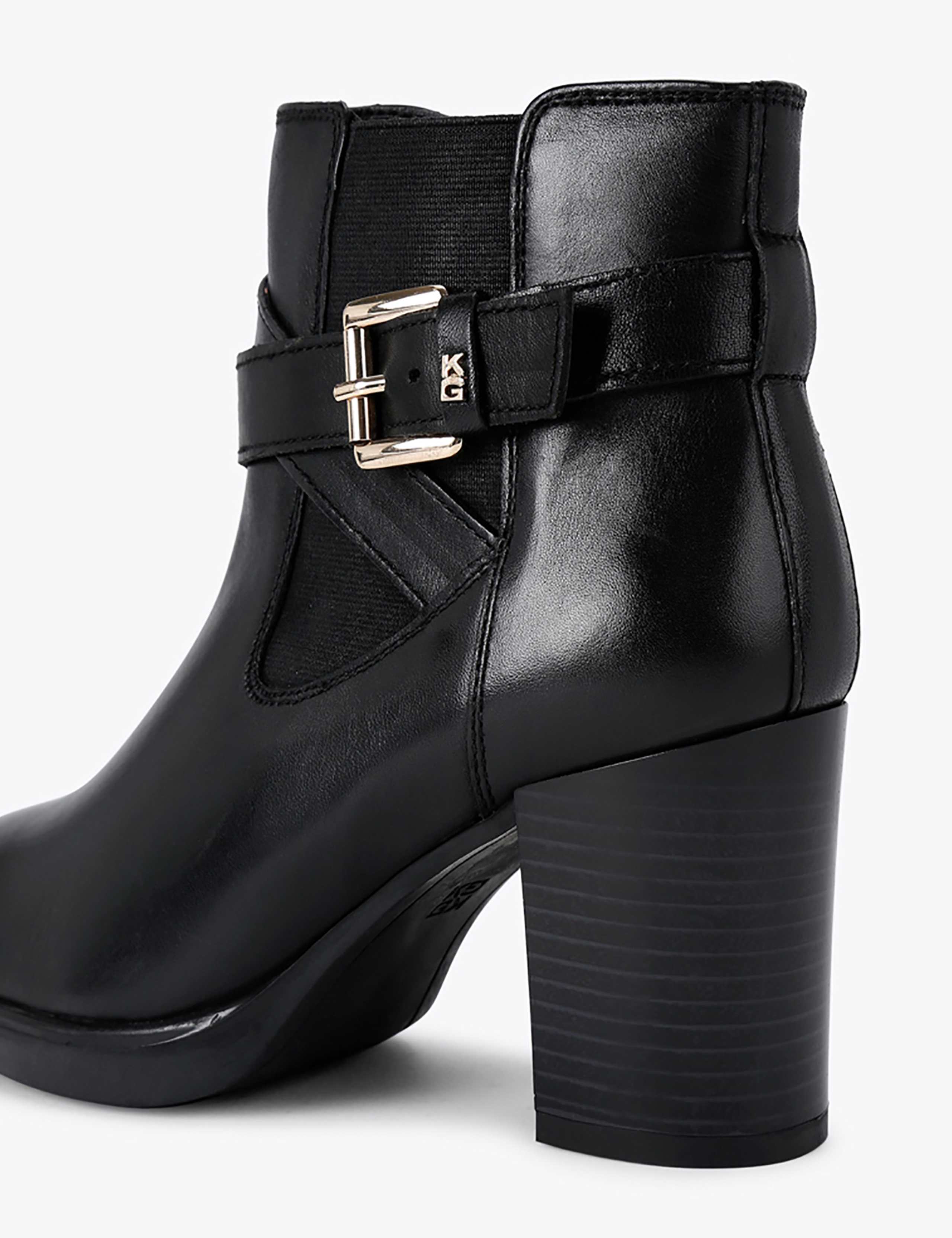 Leather Buckle Block Heel Ankle Boots 5 of 5