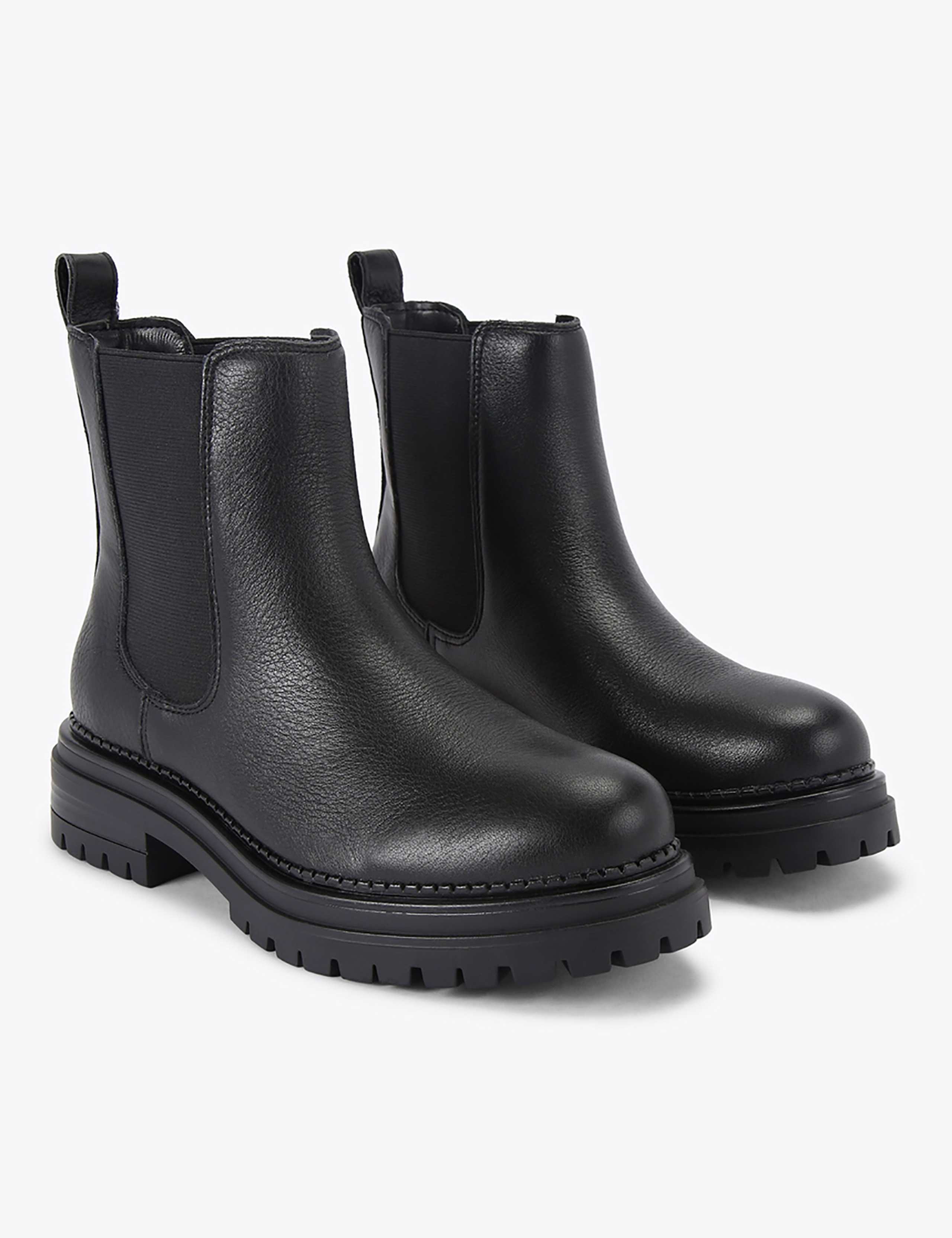 Leather Flat Round Toe Chelsea Boots 4 of 5