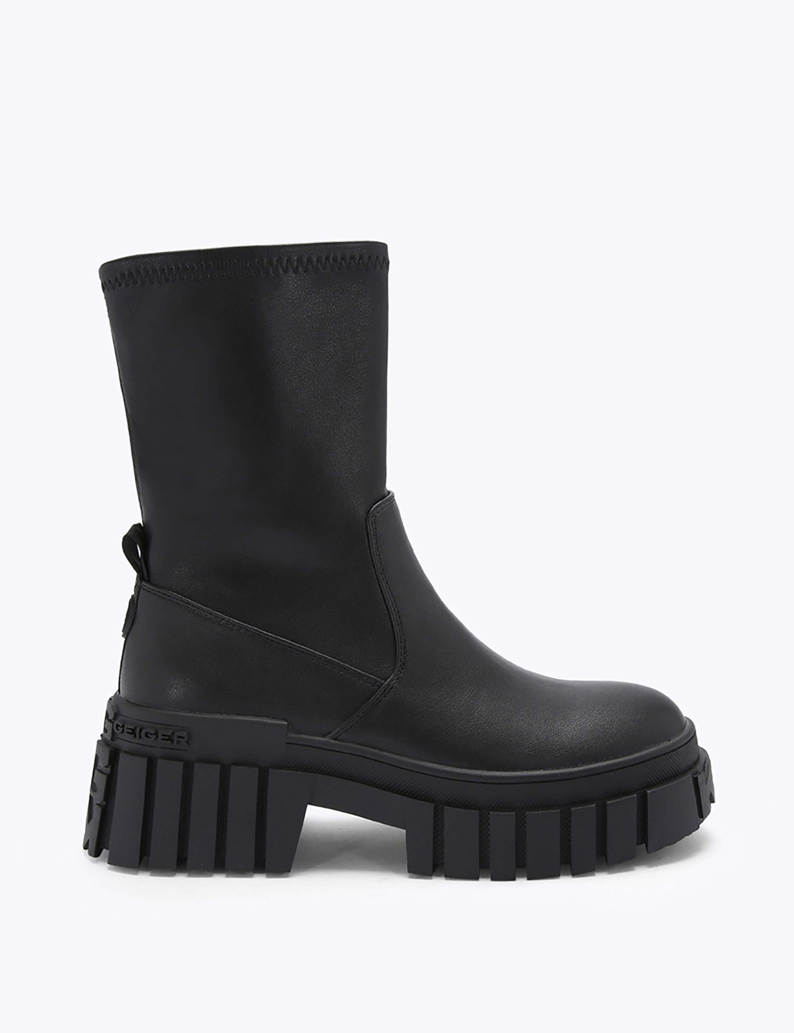 Block Heel Round Toe Sock Boots 2 of 5