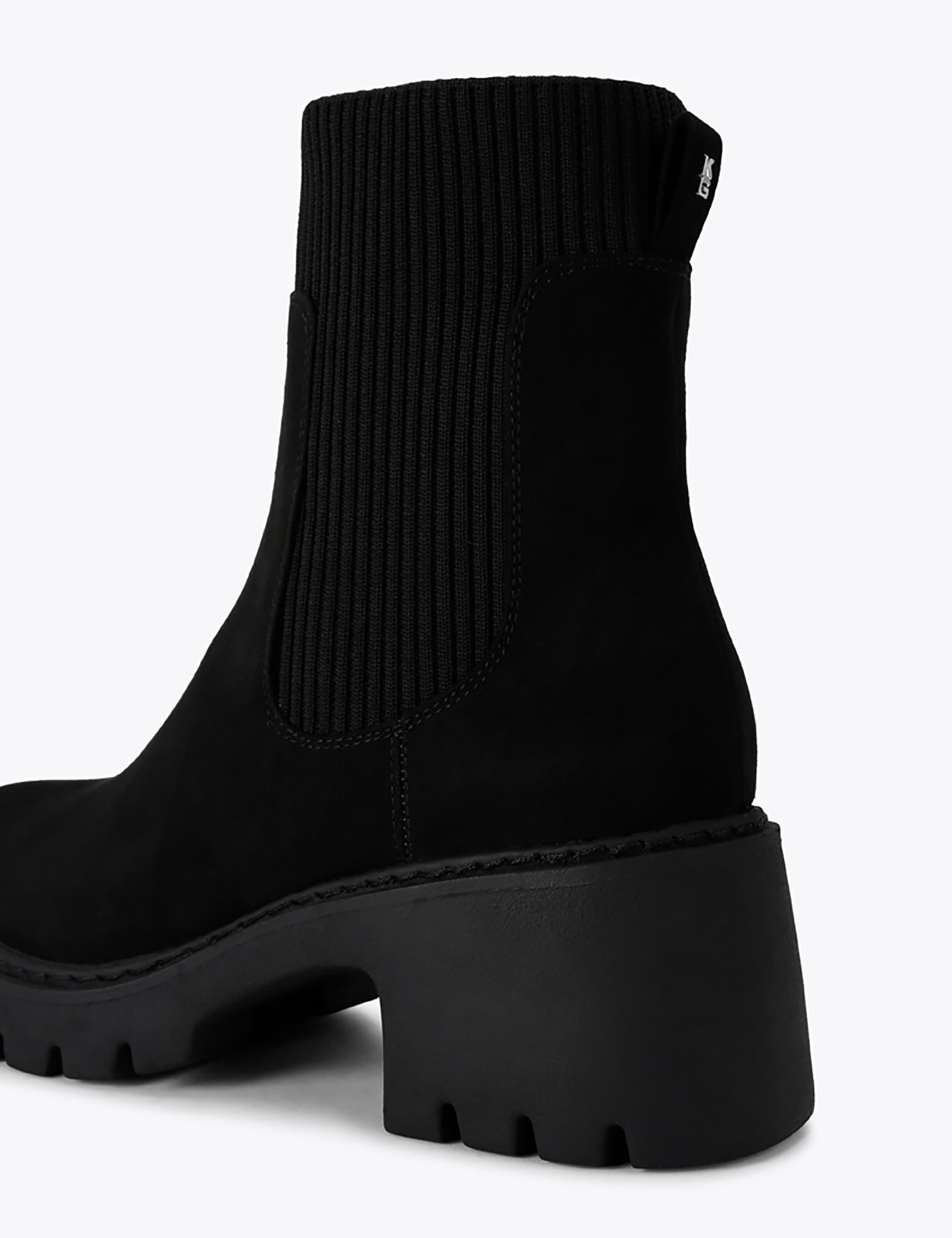 Faux Suede Block Heel Round Toe Ankle Boots 5 of 5