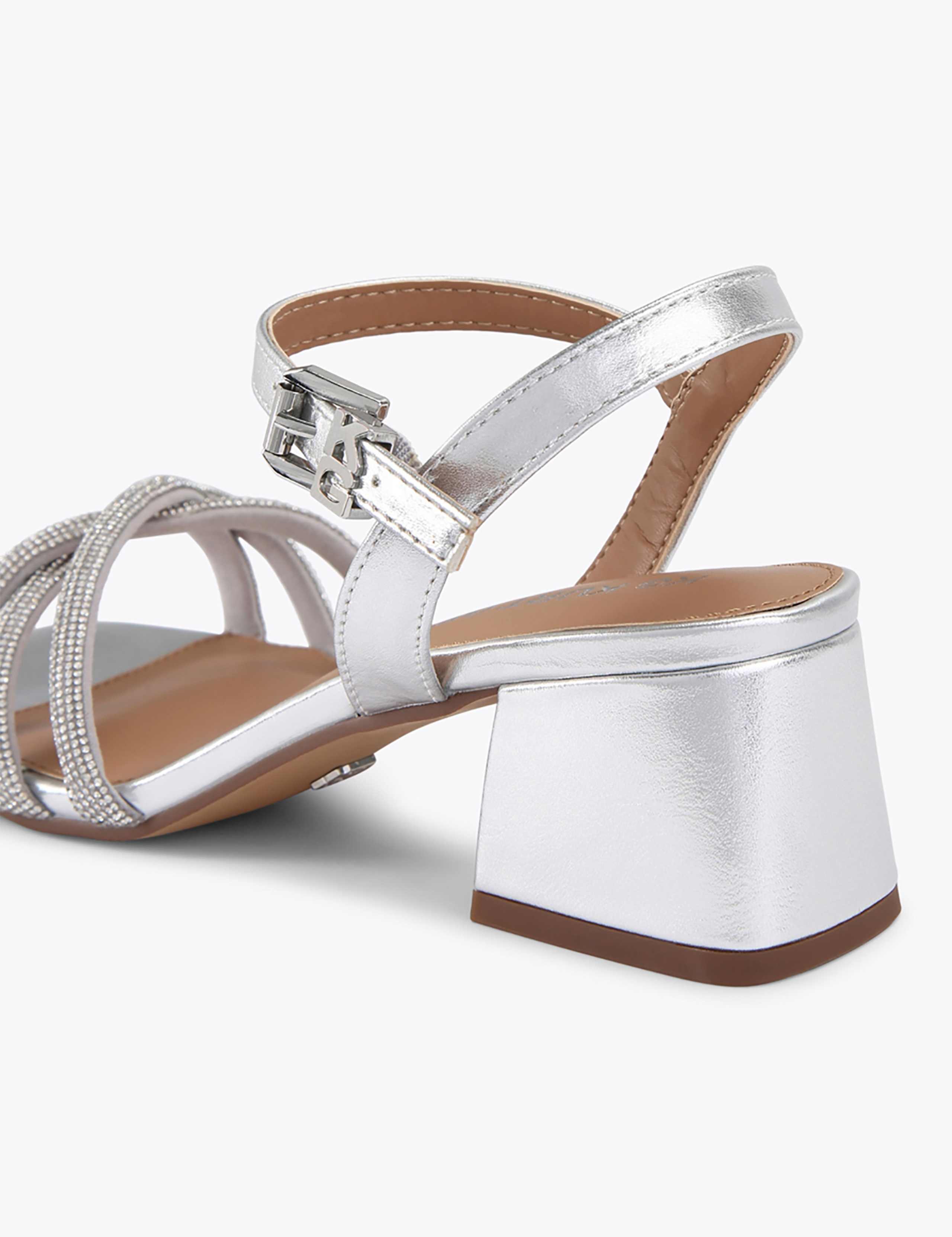 Metallic Sparkle Block Heel Sandals 5 of 5
