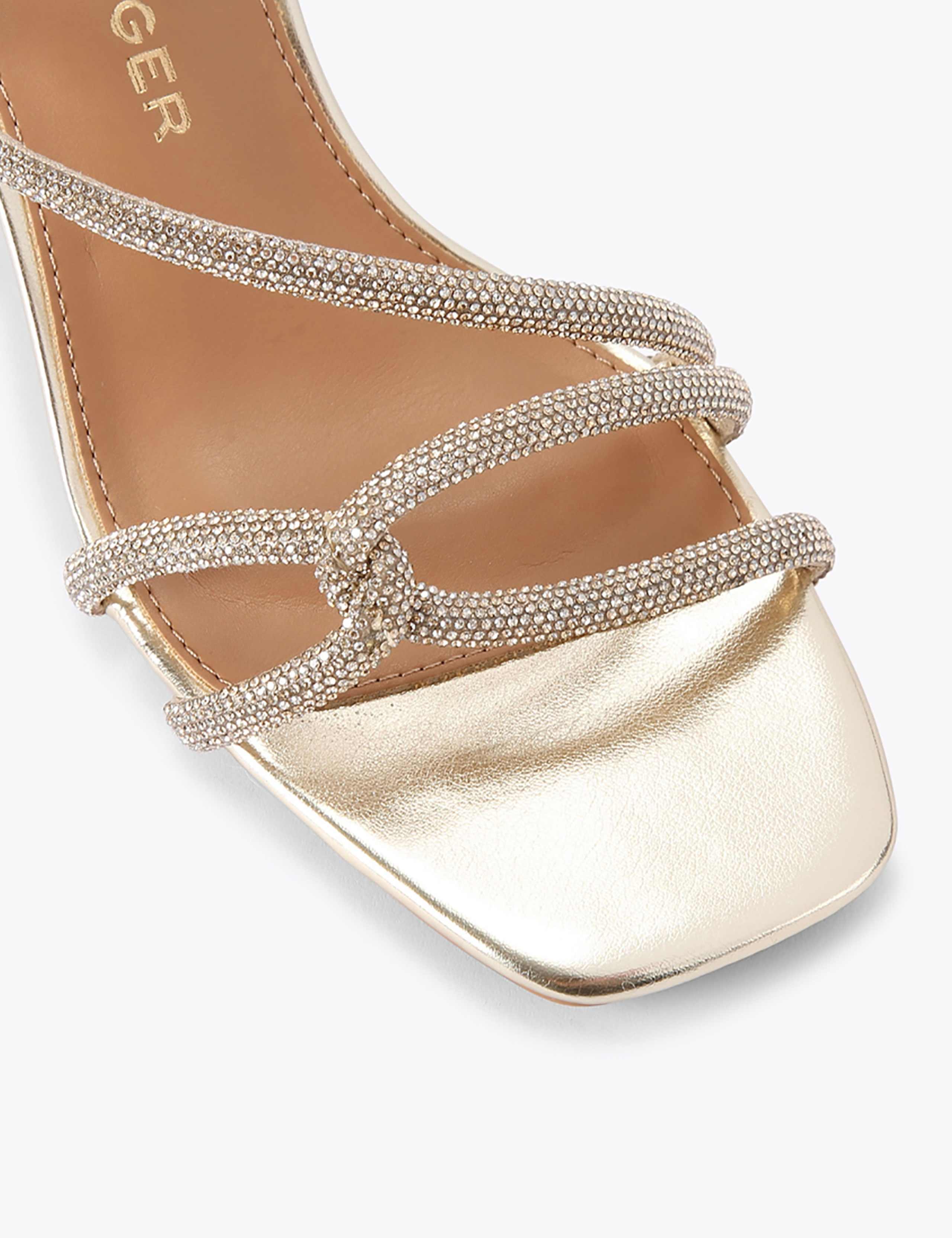 Sparkle Metallic Strappy Kitten Heel Sandals 4 of 5