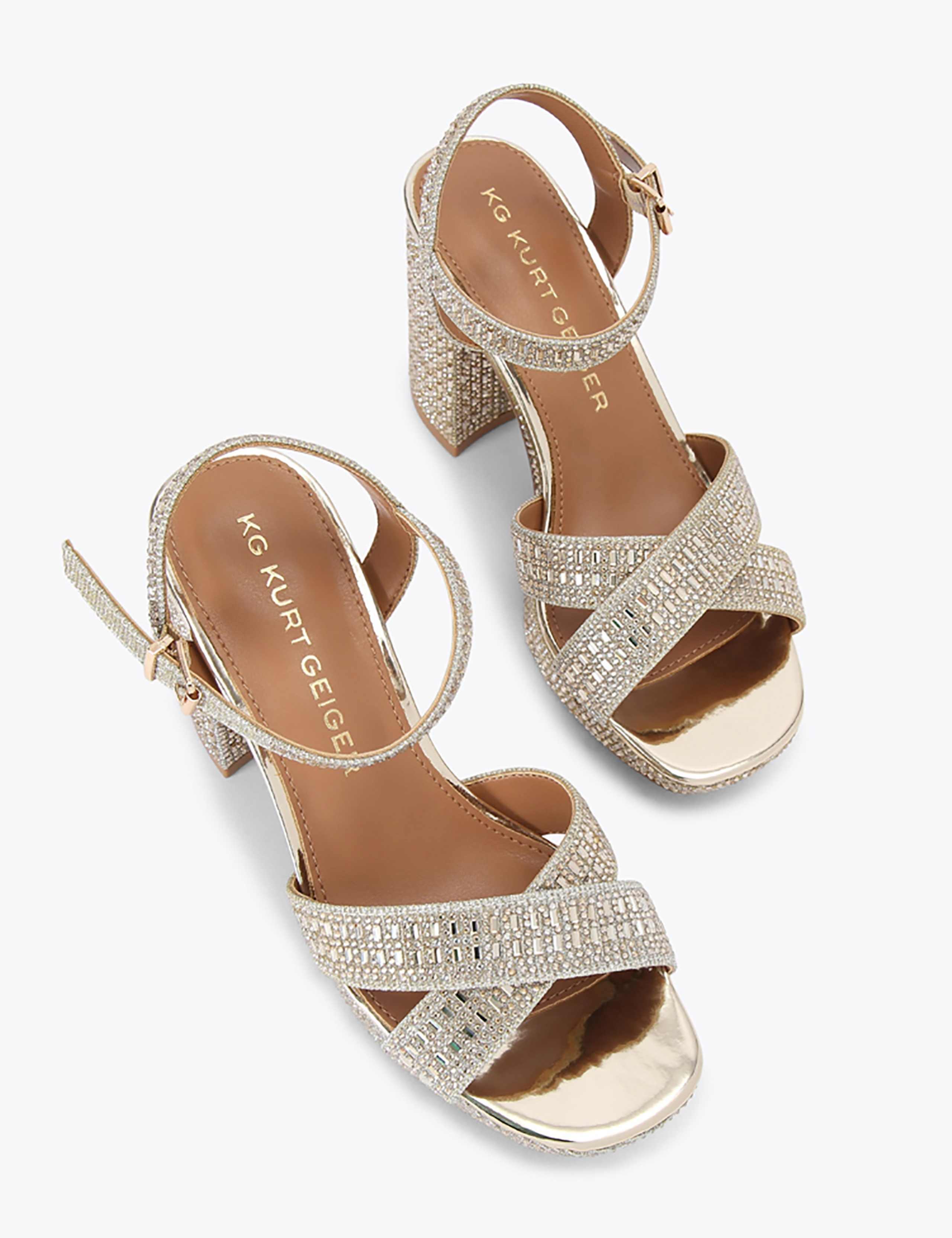Sparkle Platform Block Heel Sandals 2 of 4