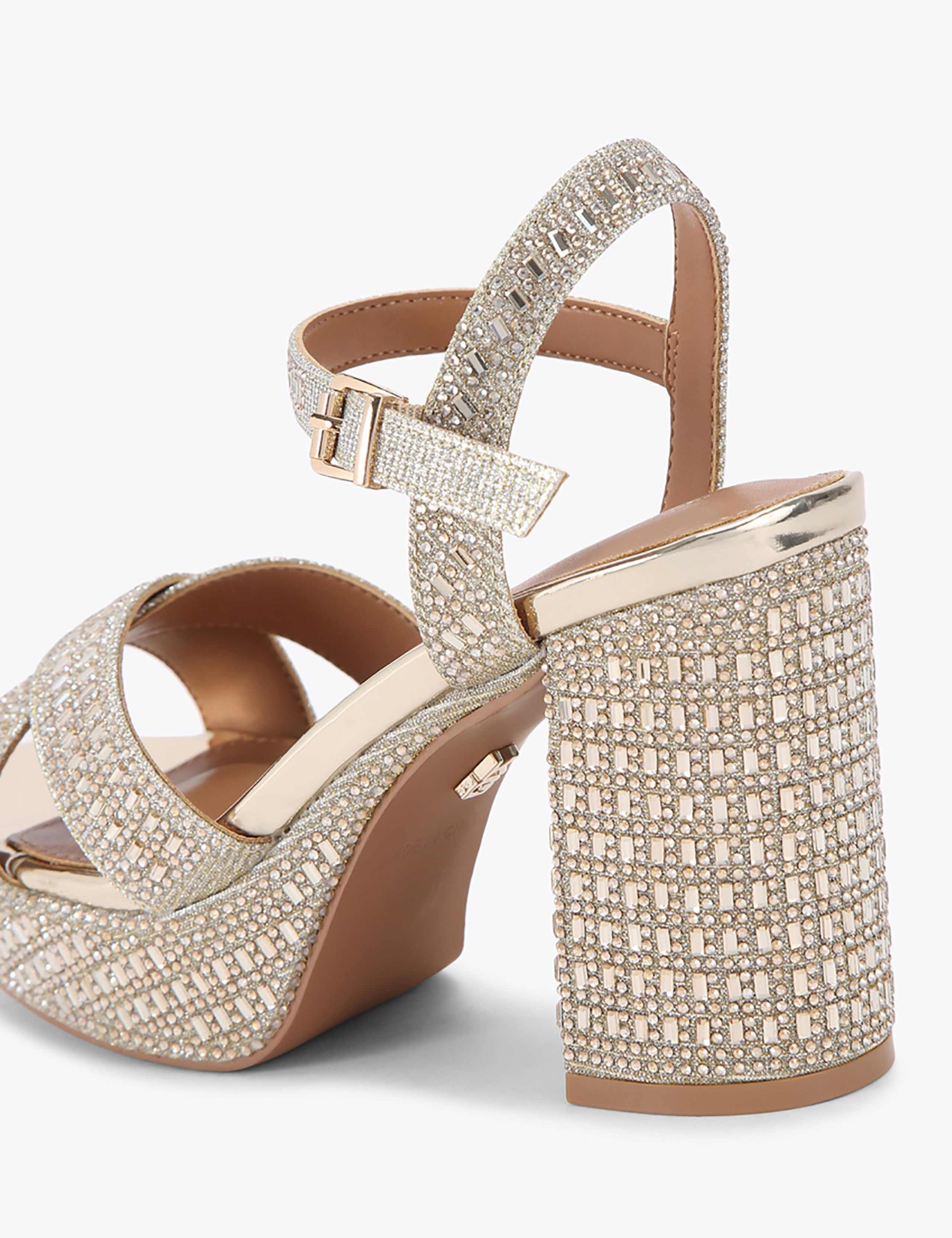 Sparkle Platform Block Heel Sandals 4 of 4