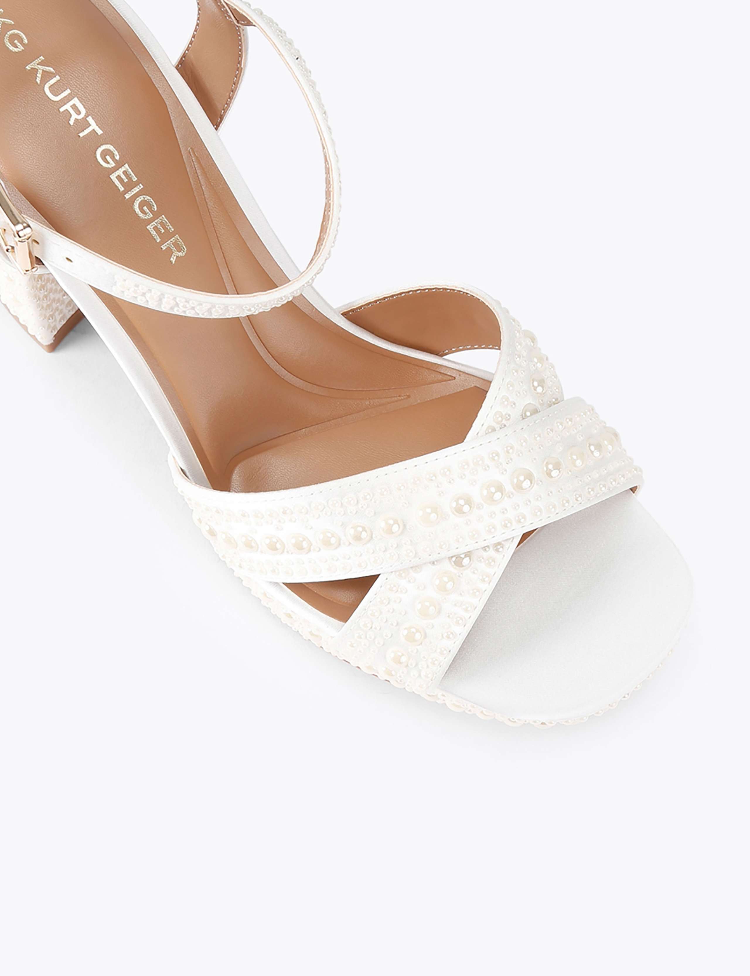 Beaded Platform Block Heel Sandals 3 of 4