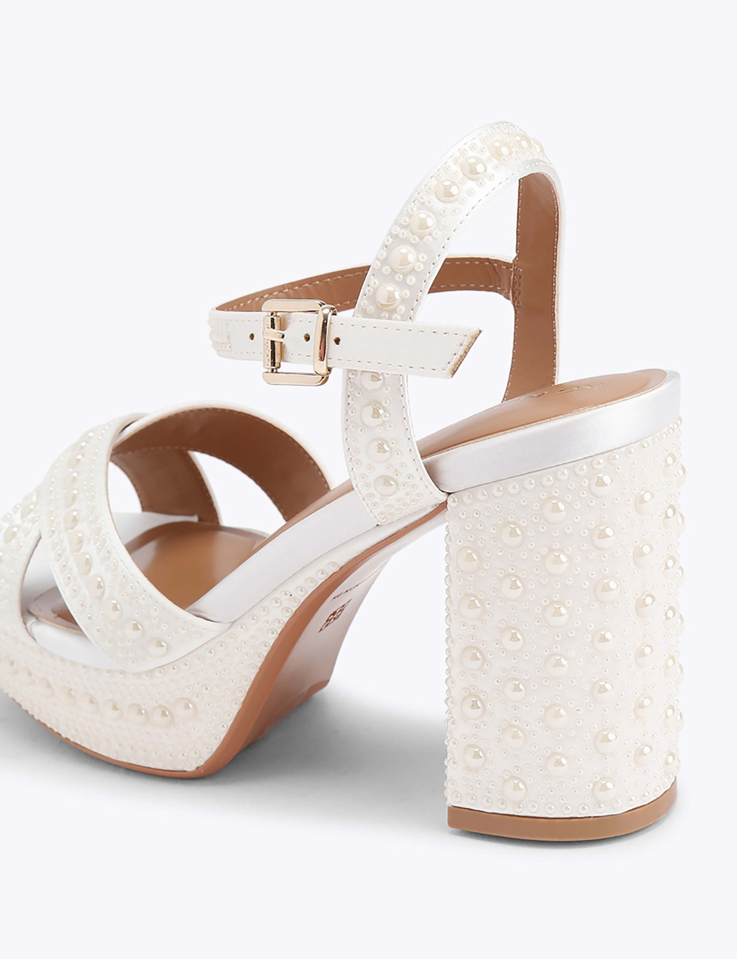 Beaded Platform Block Heel Sandals 4 of 4