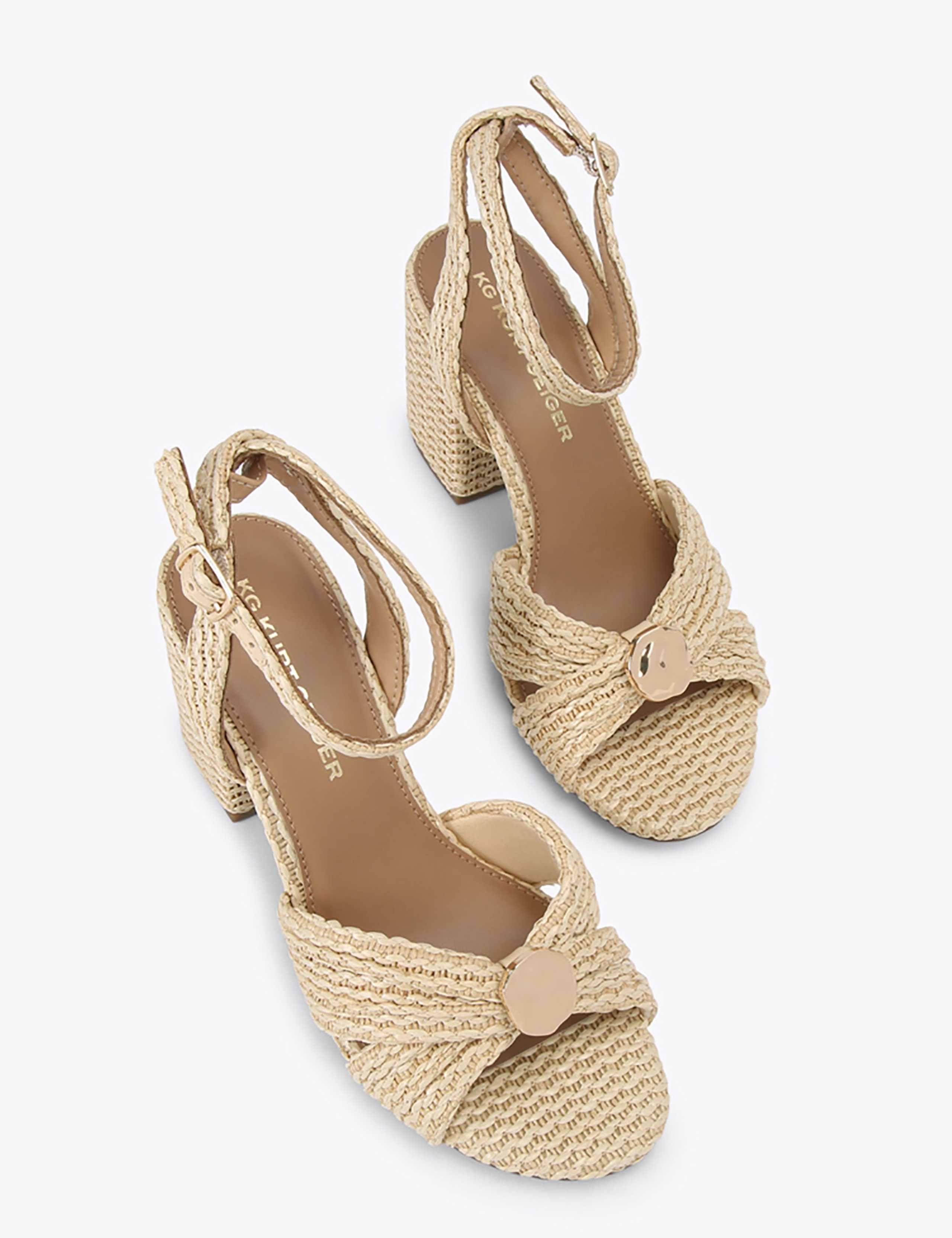 Woven Ankle Strap Block Heel Sandals 3 of 5