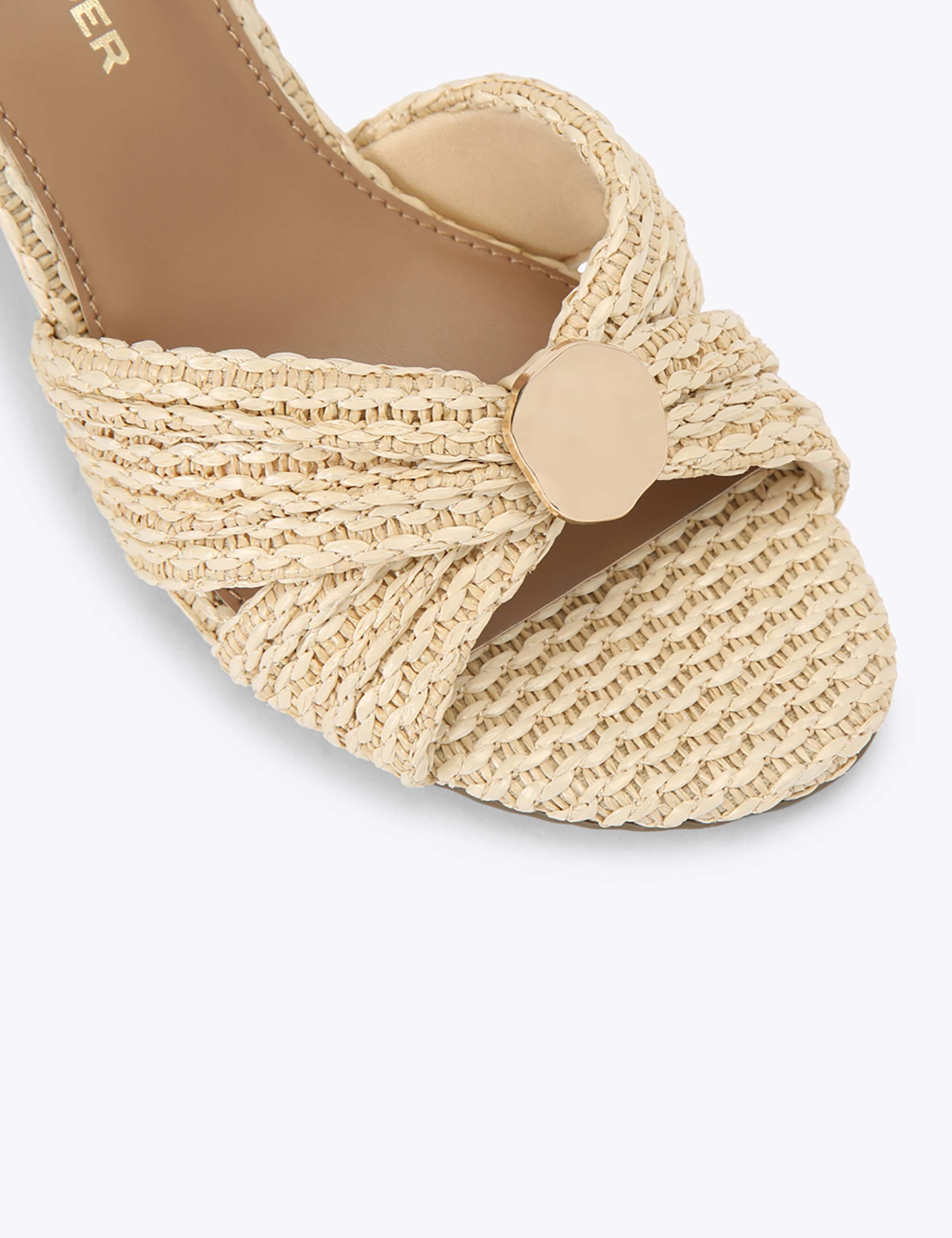 Woven Ankle Strap Block Heel Sandals 4 of 5