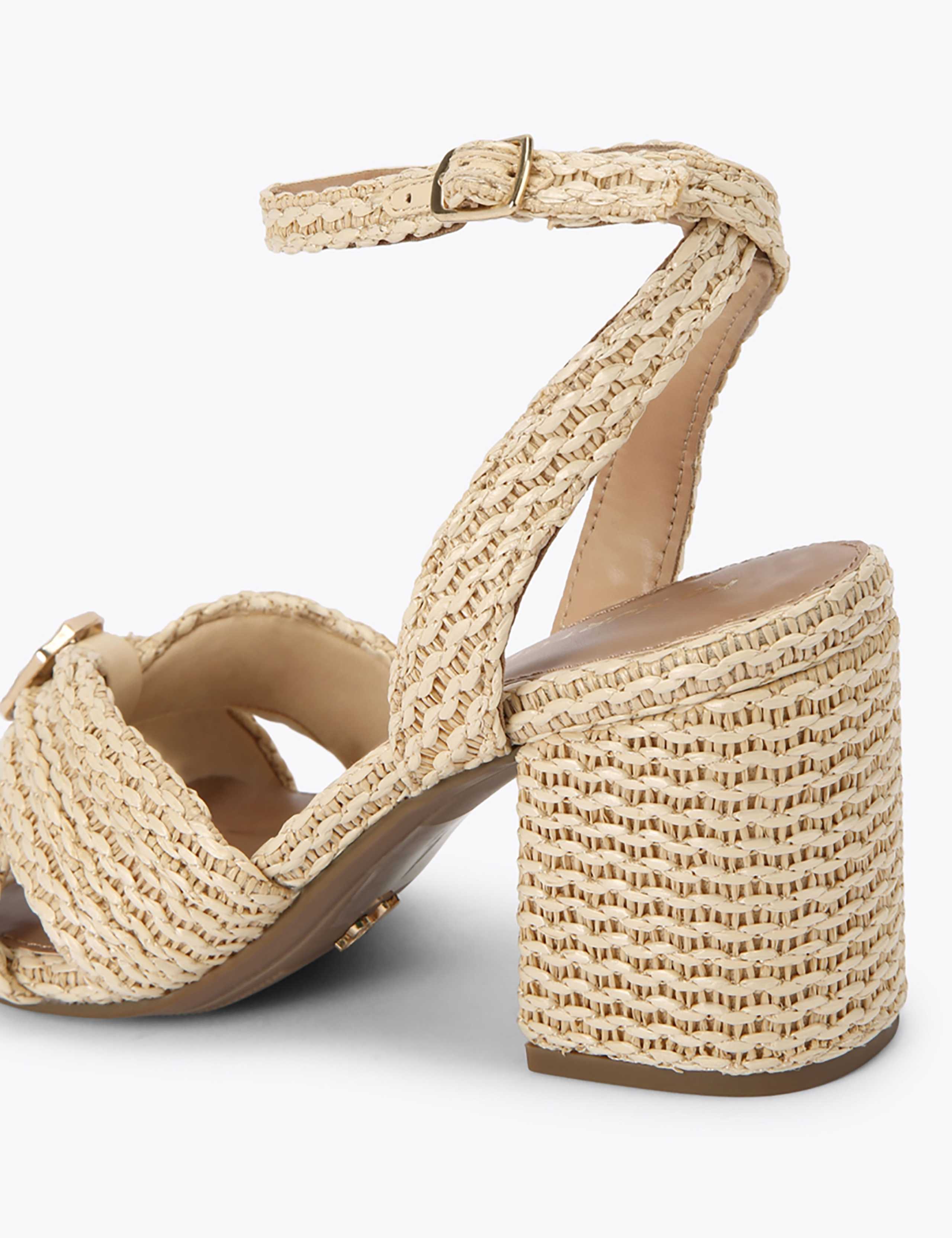 Woven Ankle Strap Block Heel Sandals 5 of 5