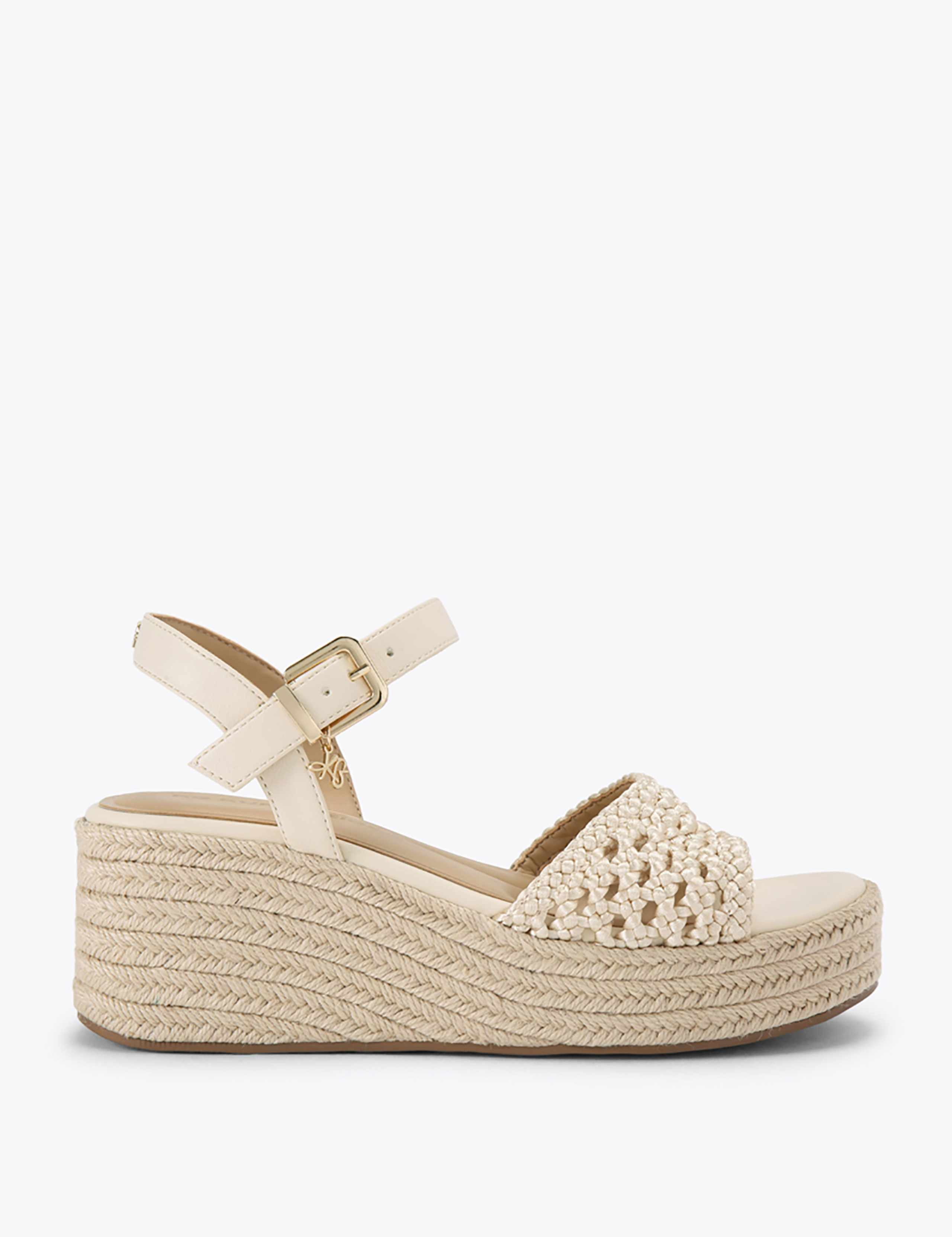 Woven Ankle Strap Flatform Wedge Sandals 1 of 4