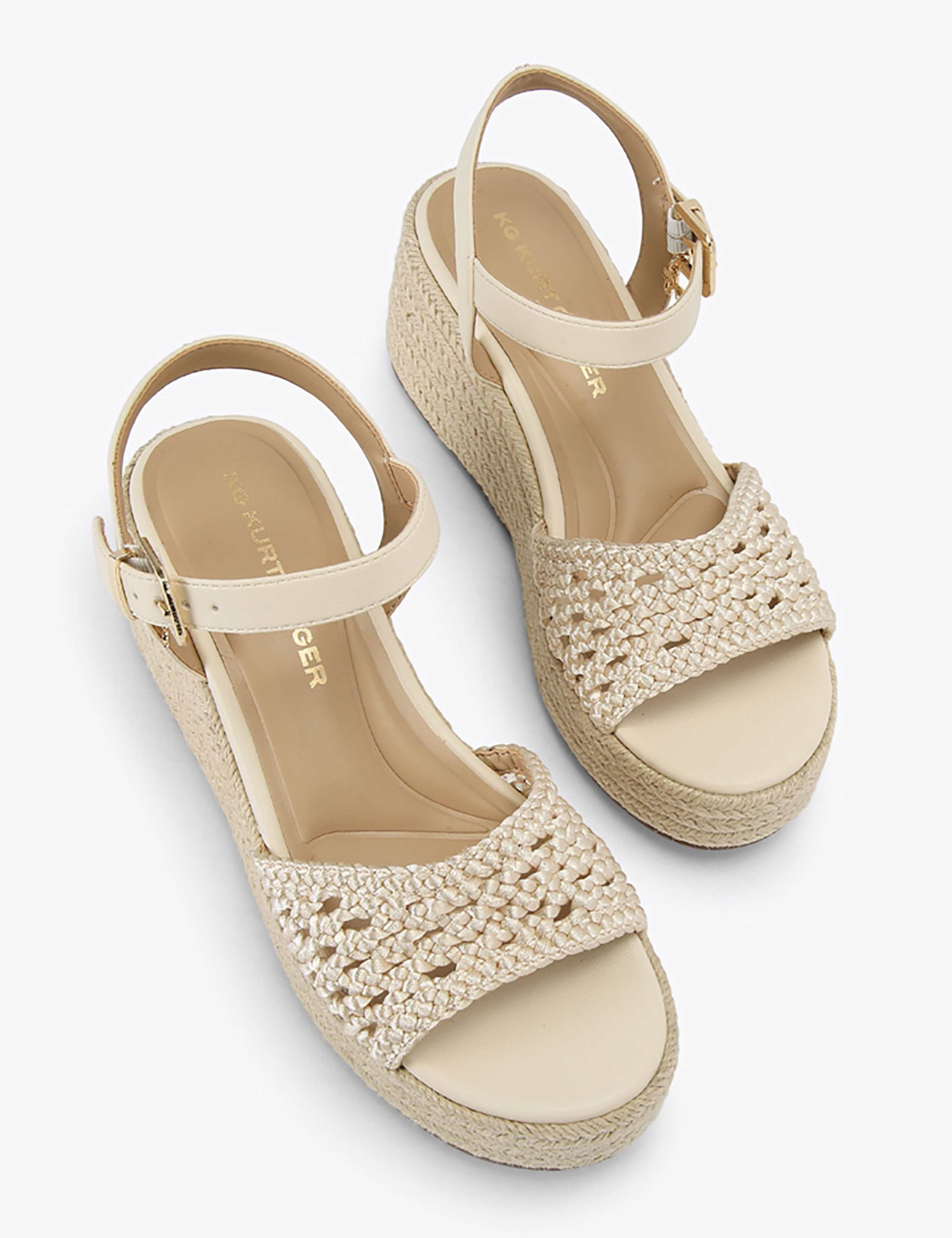 Woven Ankle Strap Flatform Wedge Sandals 2 of 4