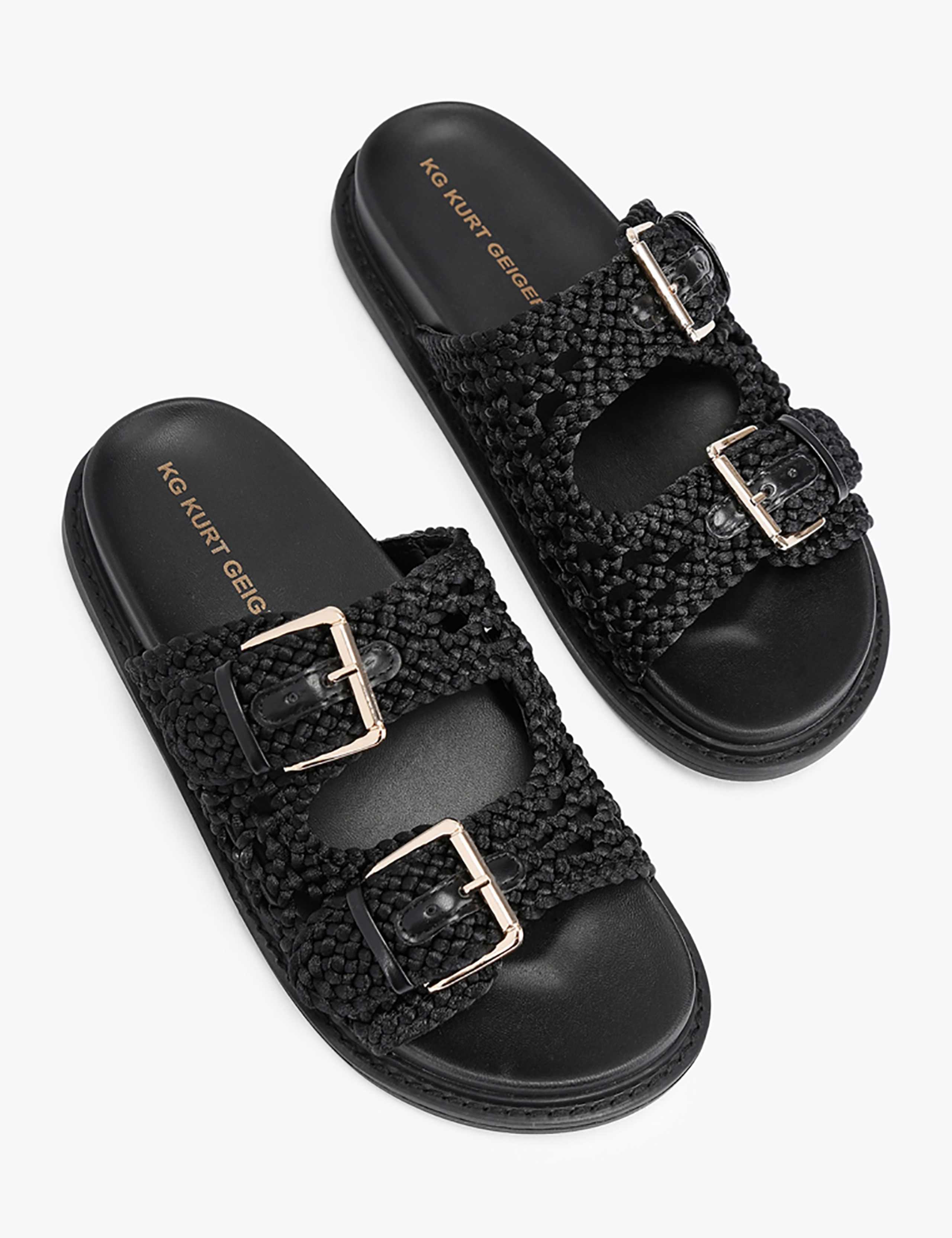 Woven Buckle Flat Footbed Sliders 3 of 5