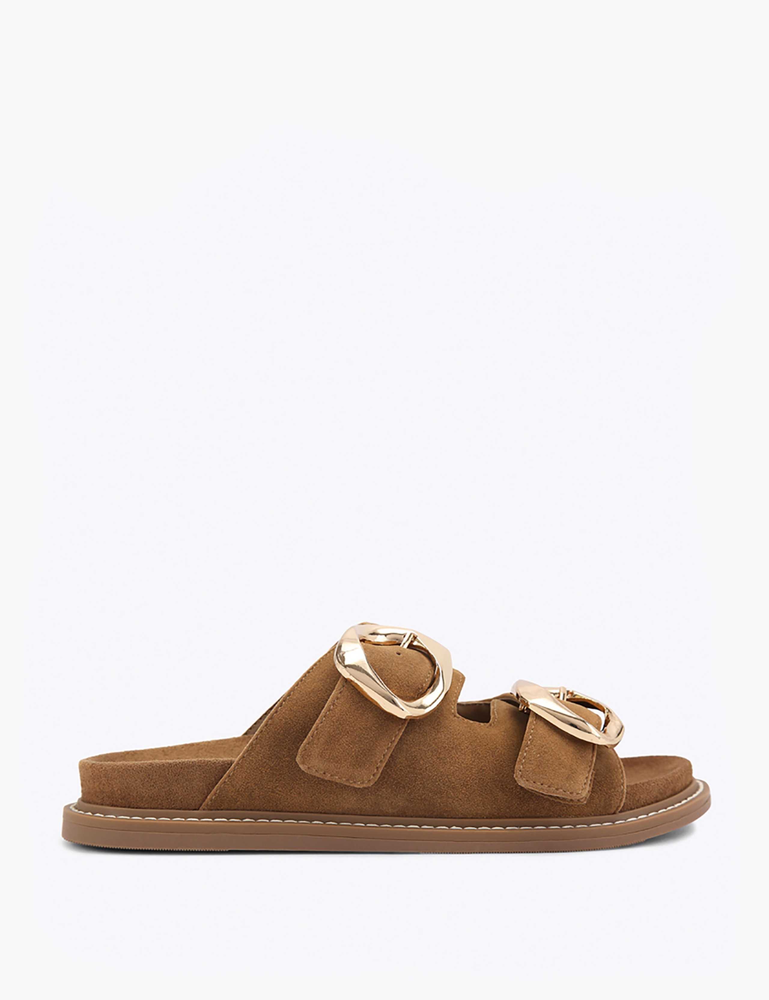 Statement Buckle Flat Footbed Sliders 2 of 5