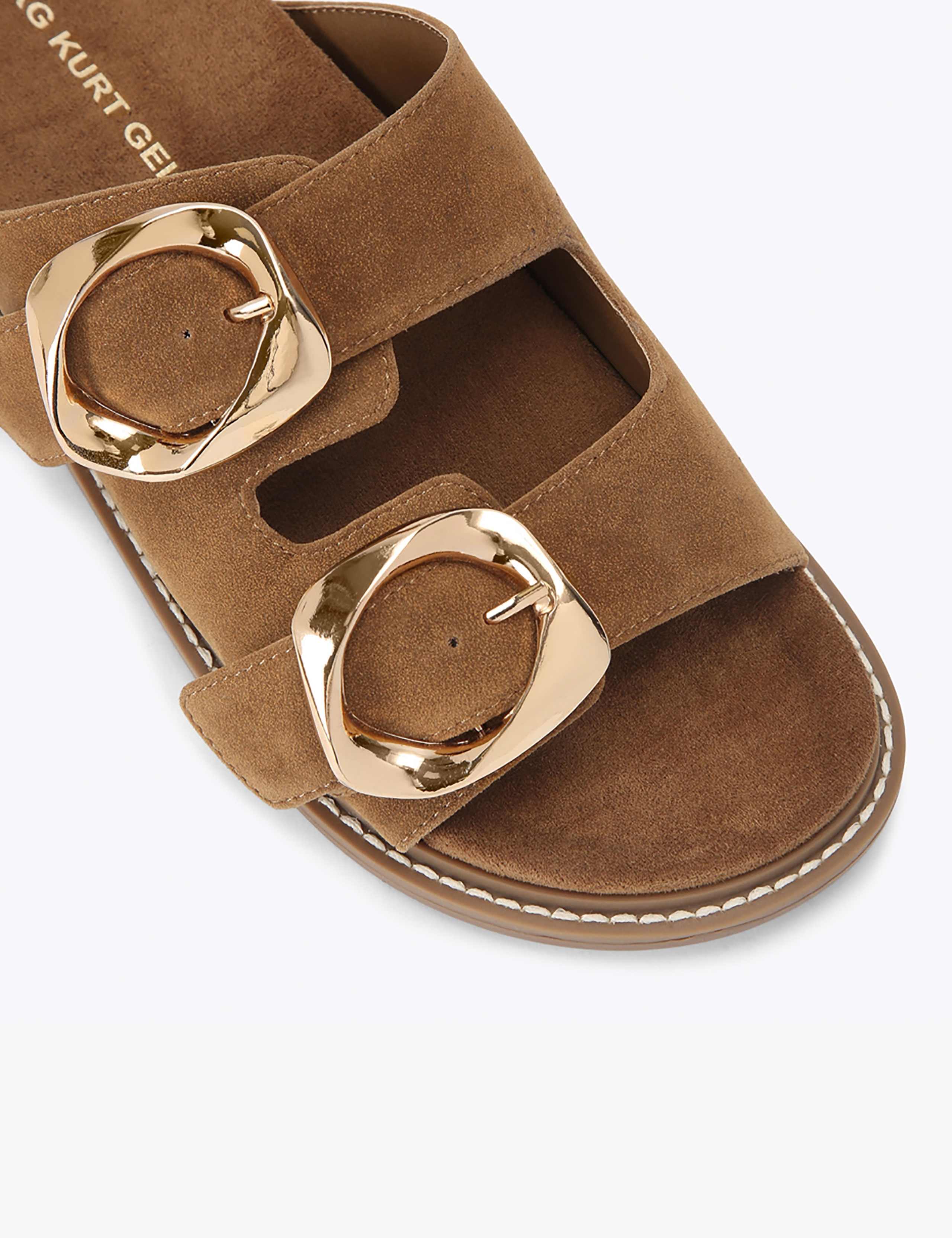 Statement Buckle Flat Footbed Sliders 4 of 5