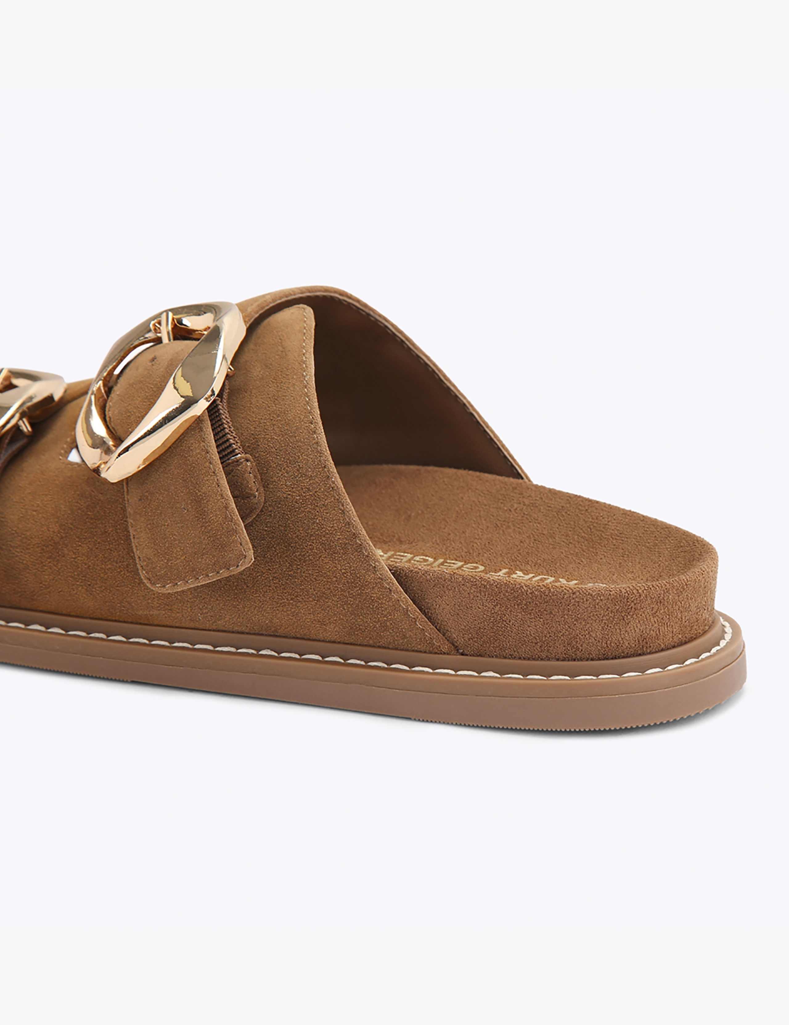 Statement Buckle Flat Footbed Sliders 5 of 5