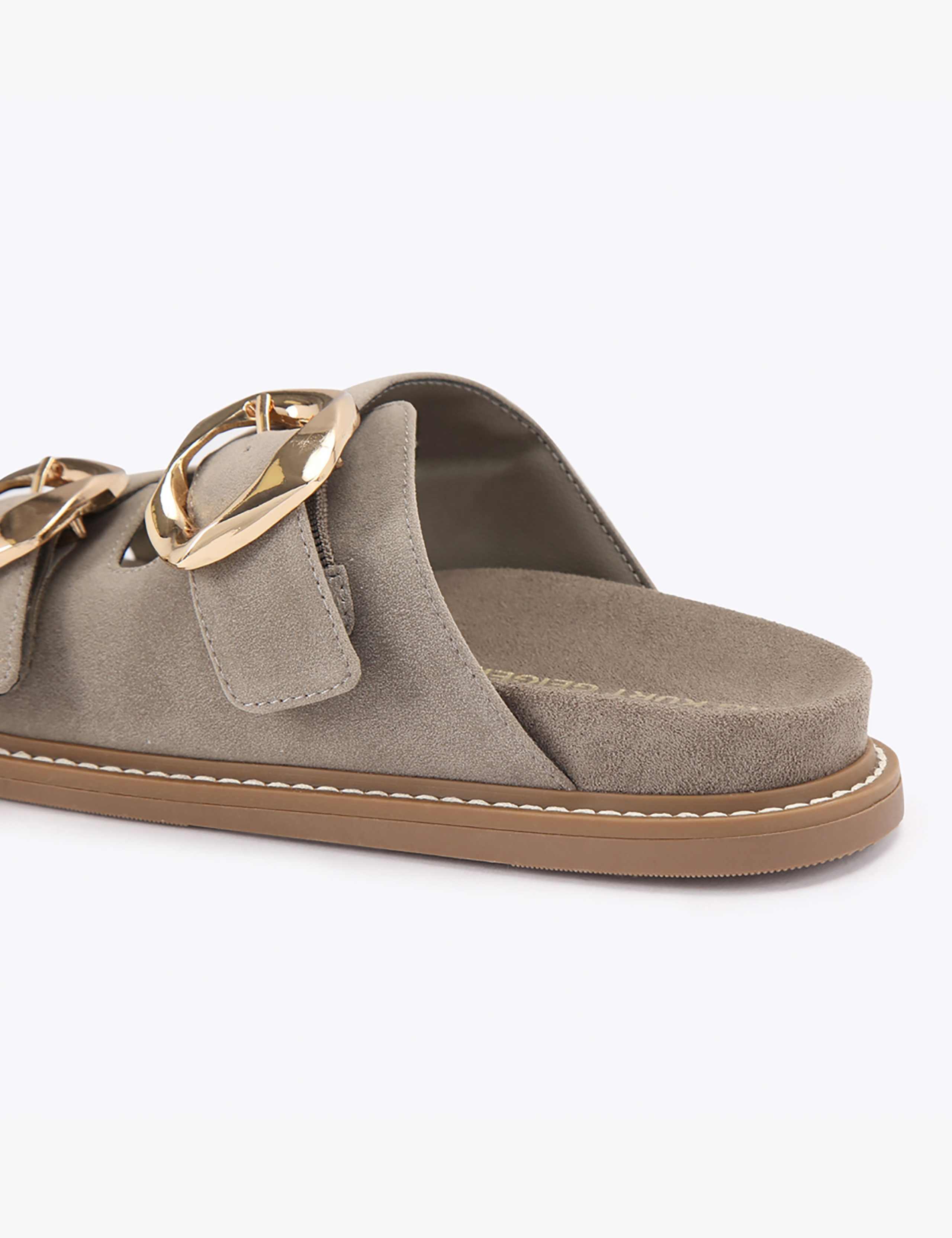 Statement Buckle Flat Footbed Sliders 4 of 4