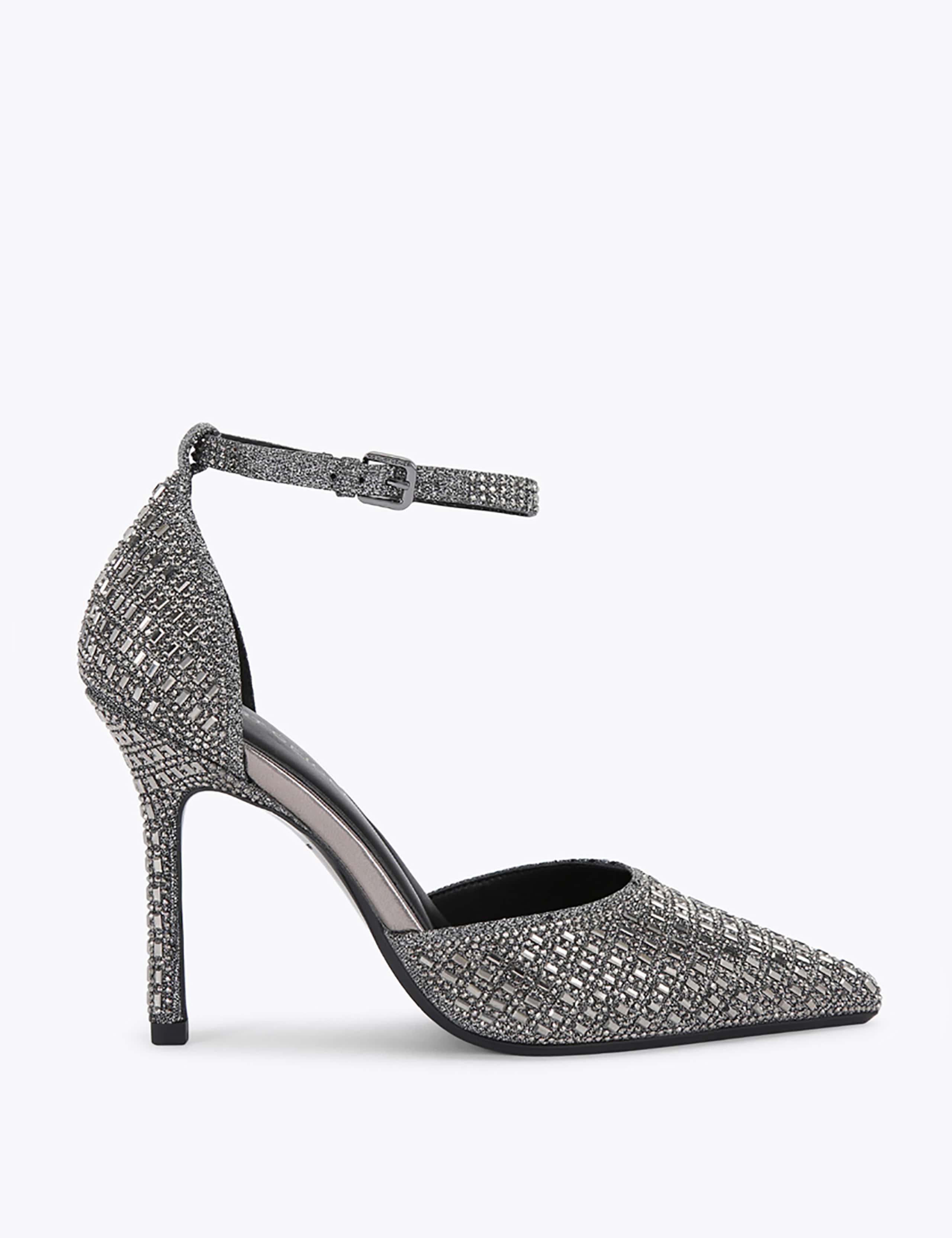 Sparkle Ankle Strap Stiletto Heel Court Shoes 2 of 5