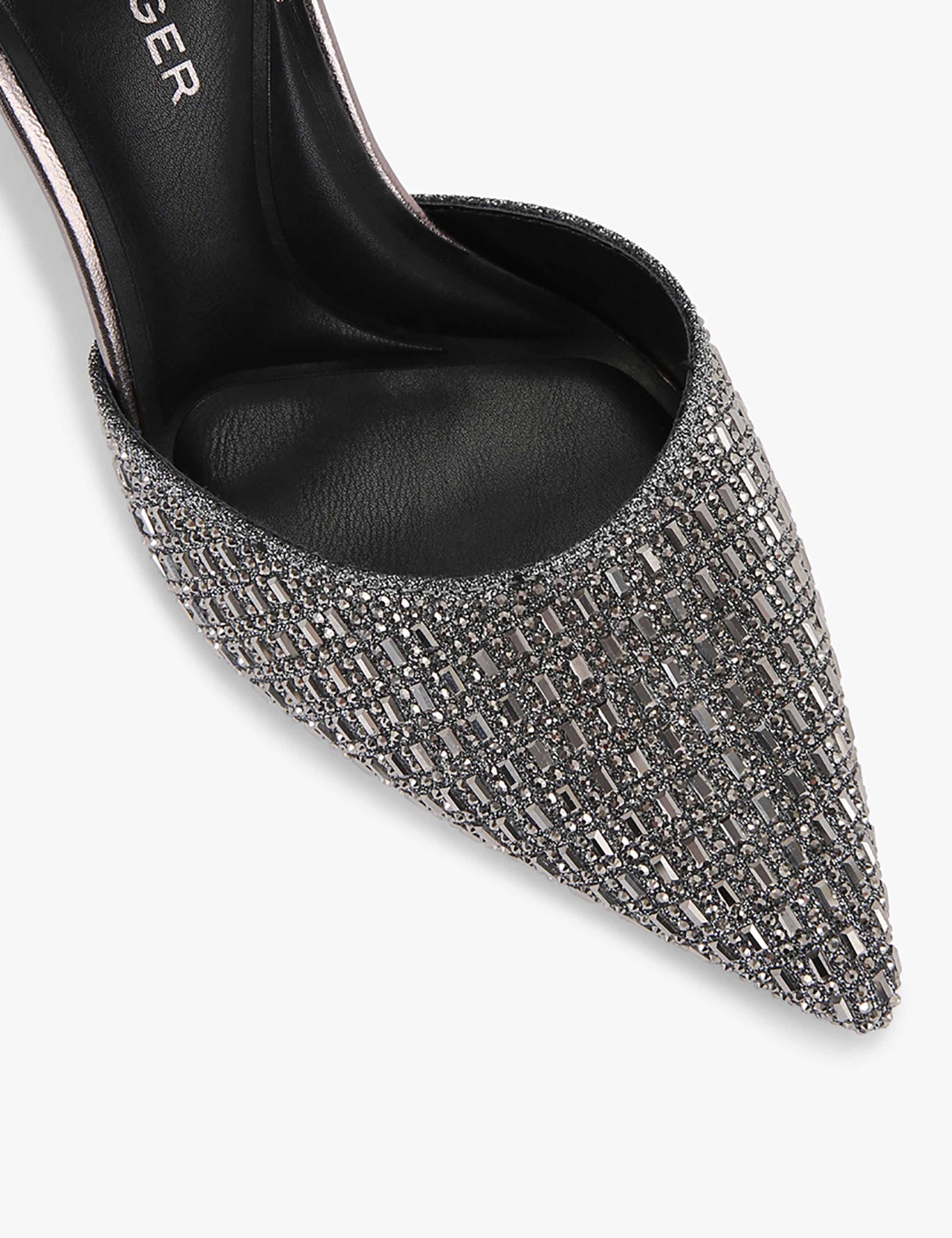 Sparkle Ankle Strap Stiletto Heel Court Shoes 4 of 5
