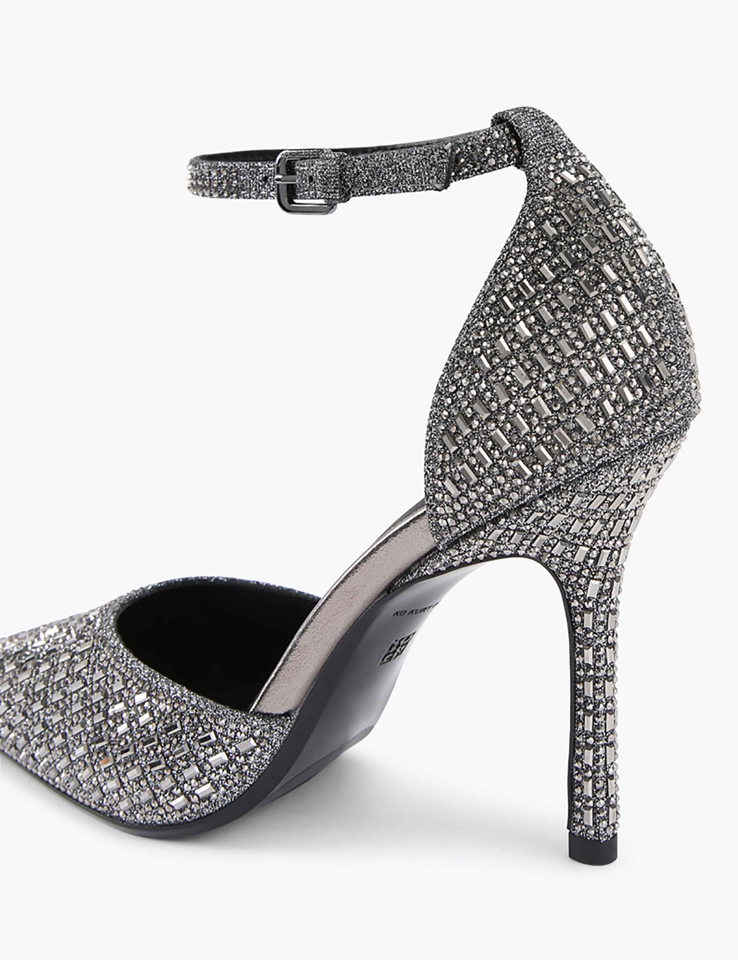 Sparkle Ankle Strap Stiletto Heel Court Shoes 5 of 5