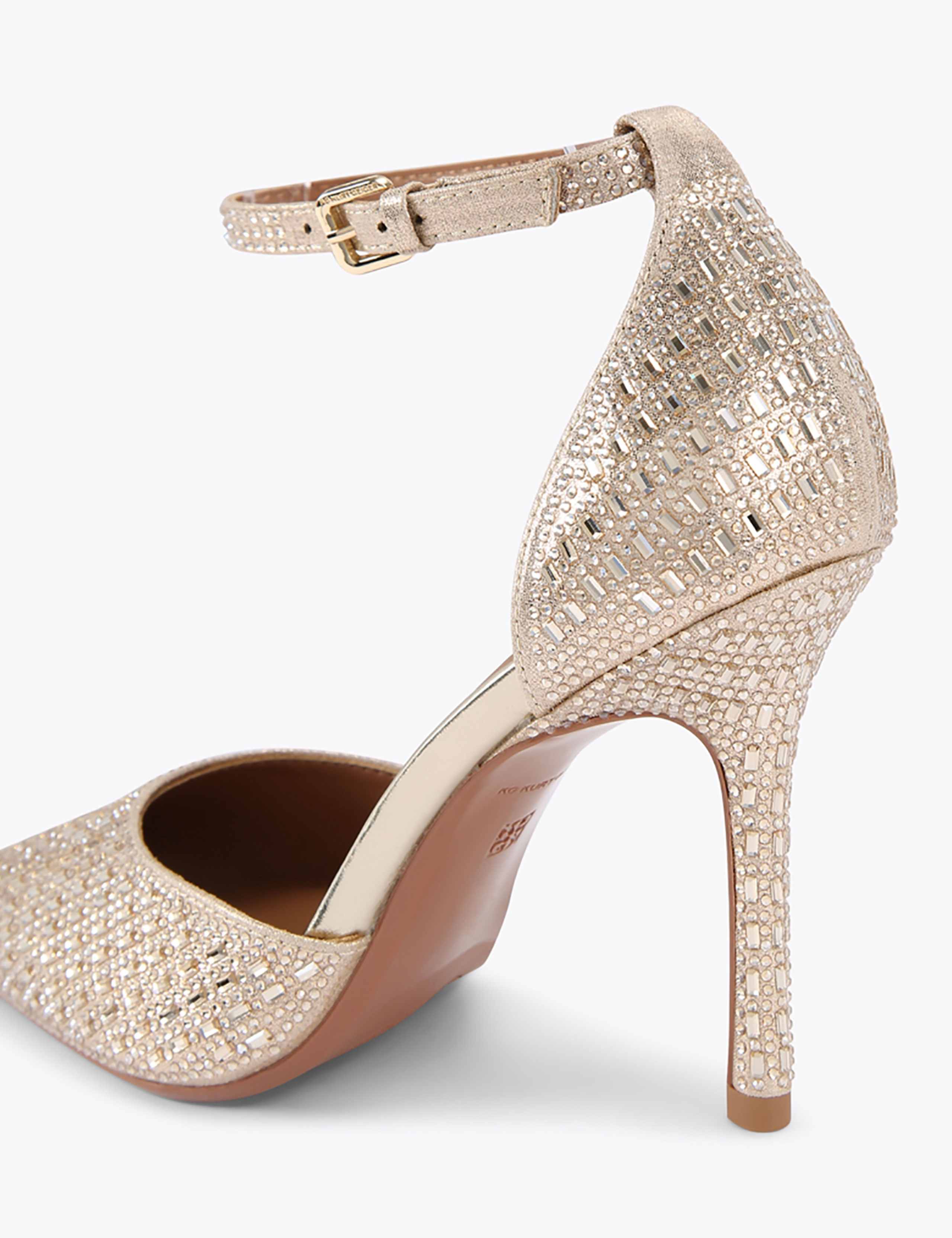 Sparkle Ankle Strap Stiletto Heel Court Shoes 5 of 5
