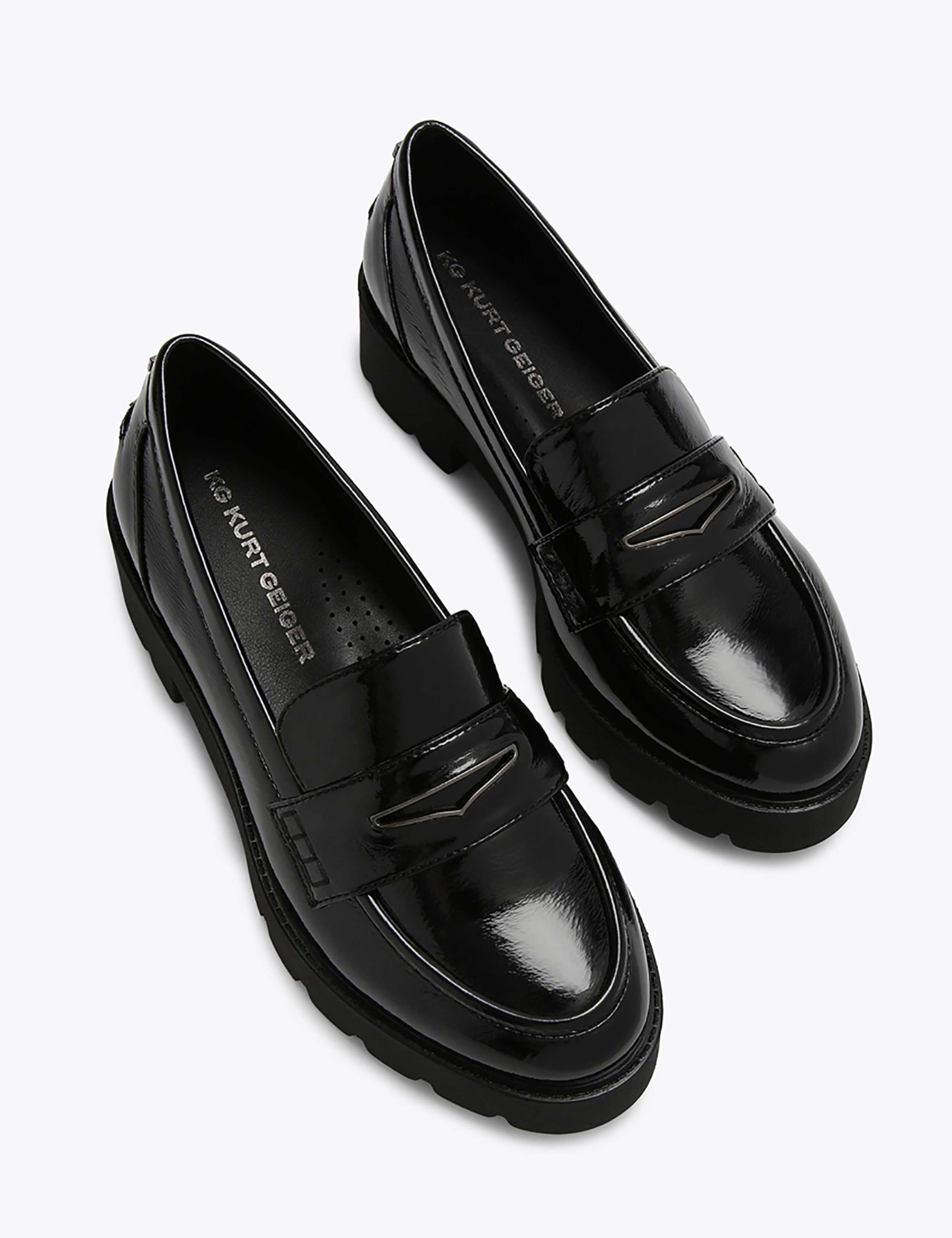 Patent Block Heel Loafers 2 of 4