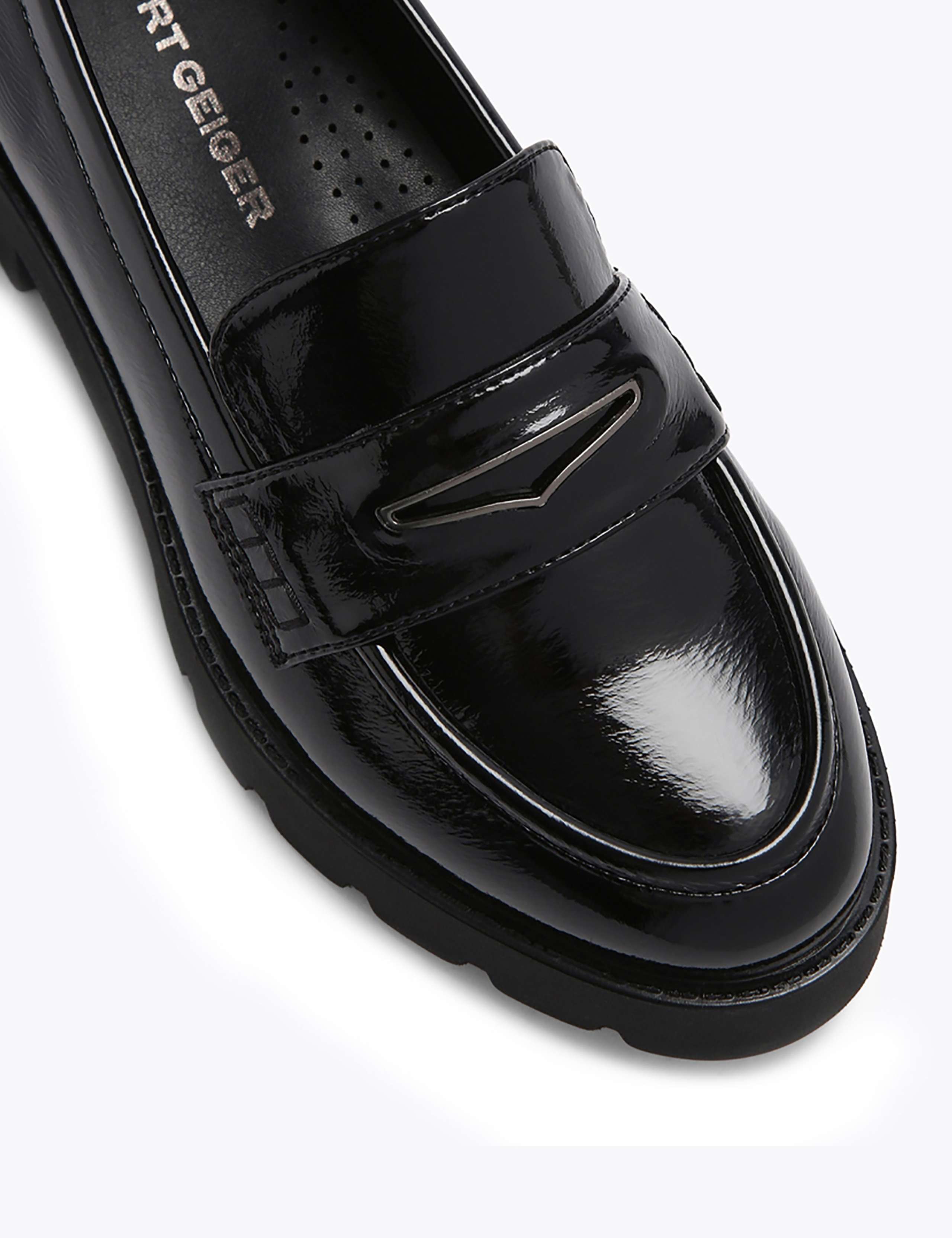 Patent Block Heel Loafers 3 of 4