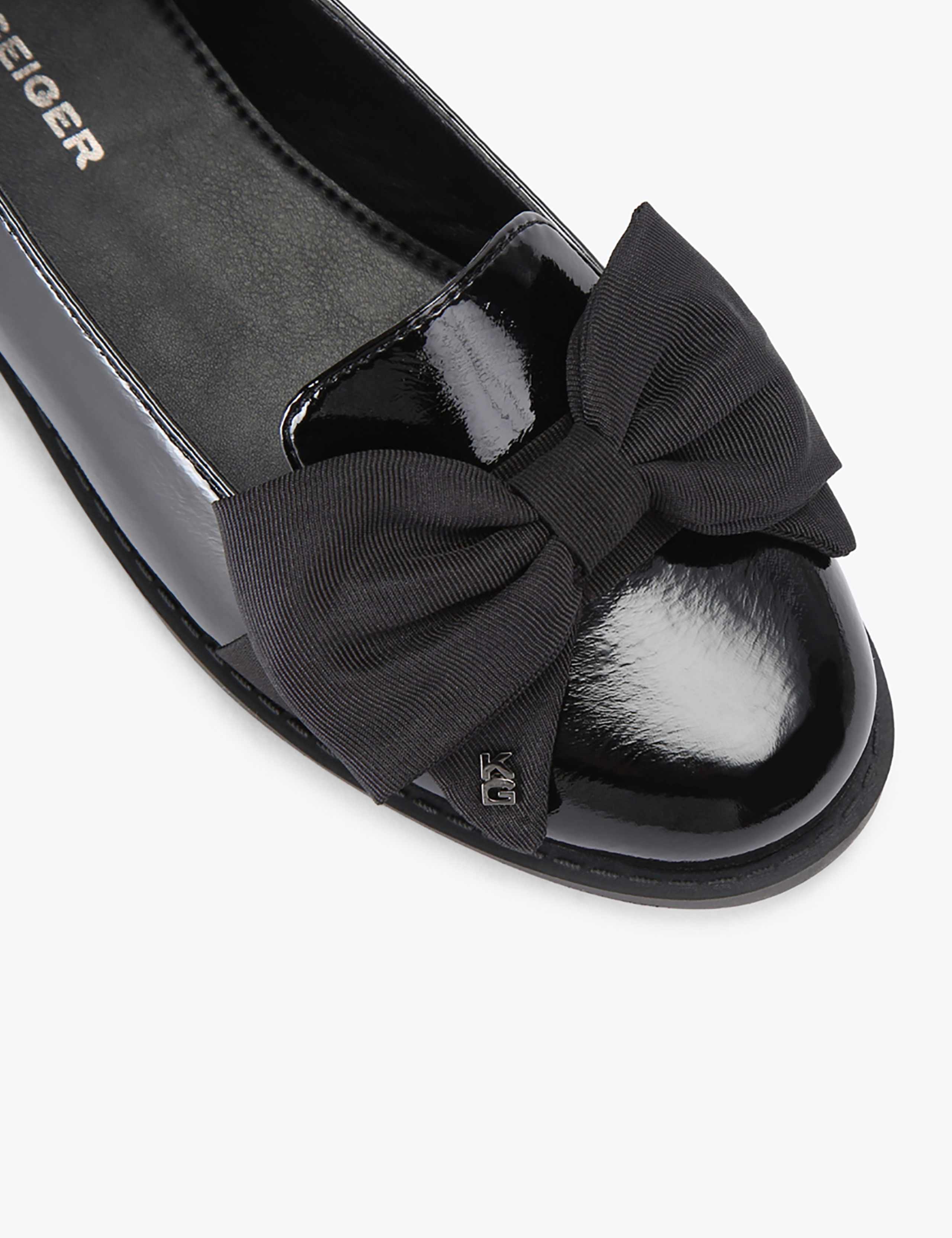 Leather Bow Flat Ballet Pumps 2 of 4