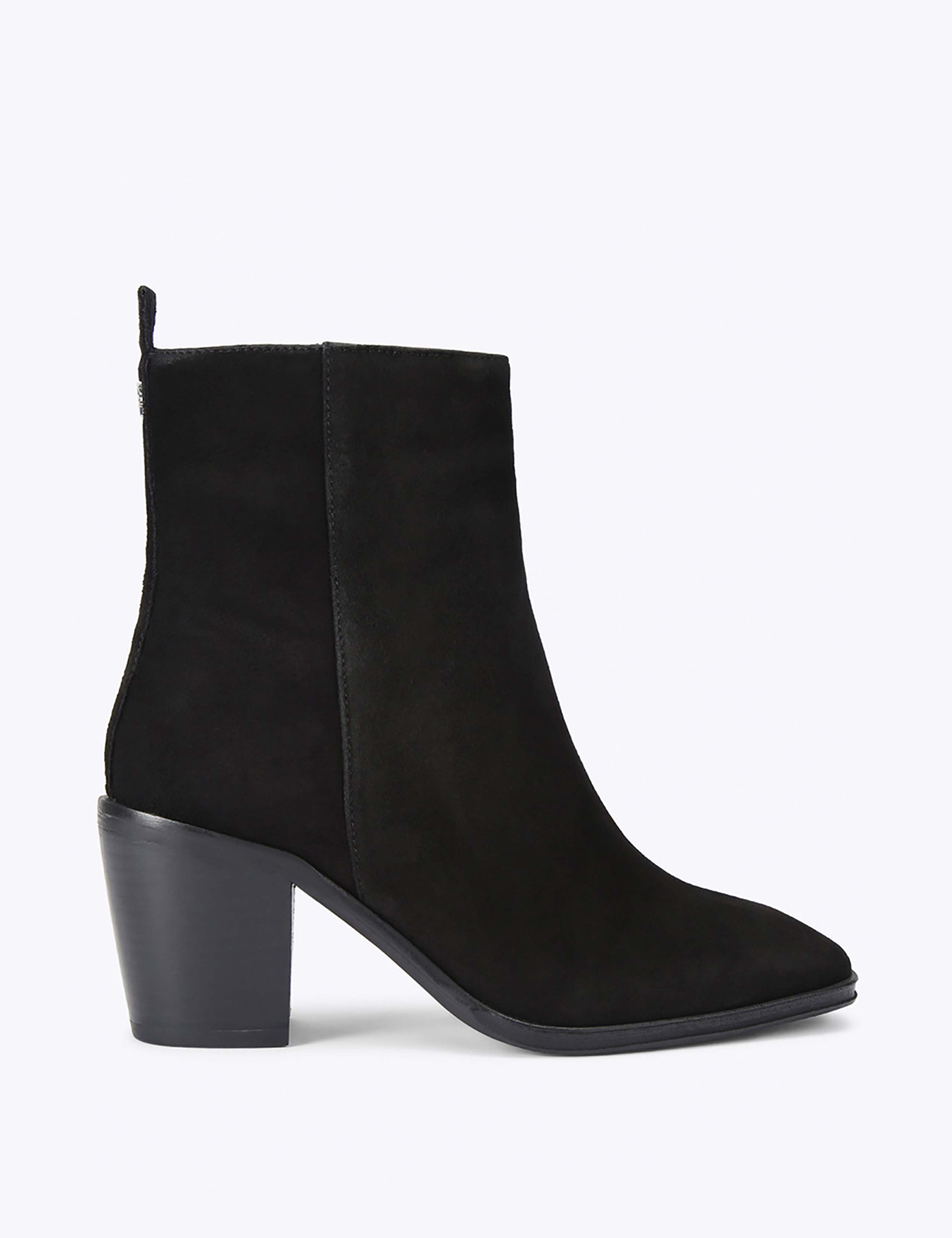 Suede Block Heel Pointed Ankle Boots 2 of 5