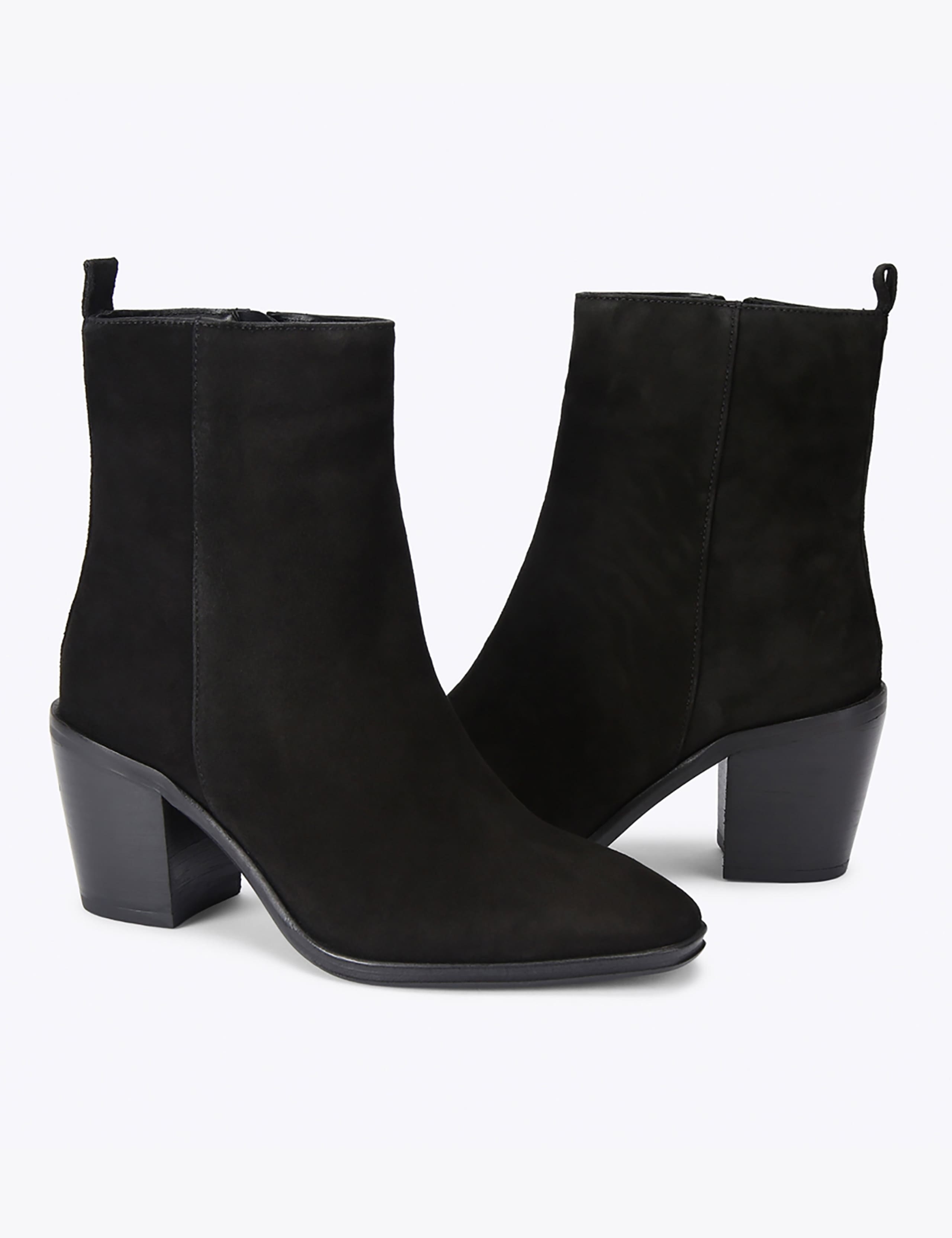 Suede Block Heel Pointed Ankle Boots 4 of 5