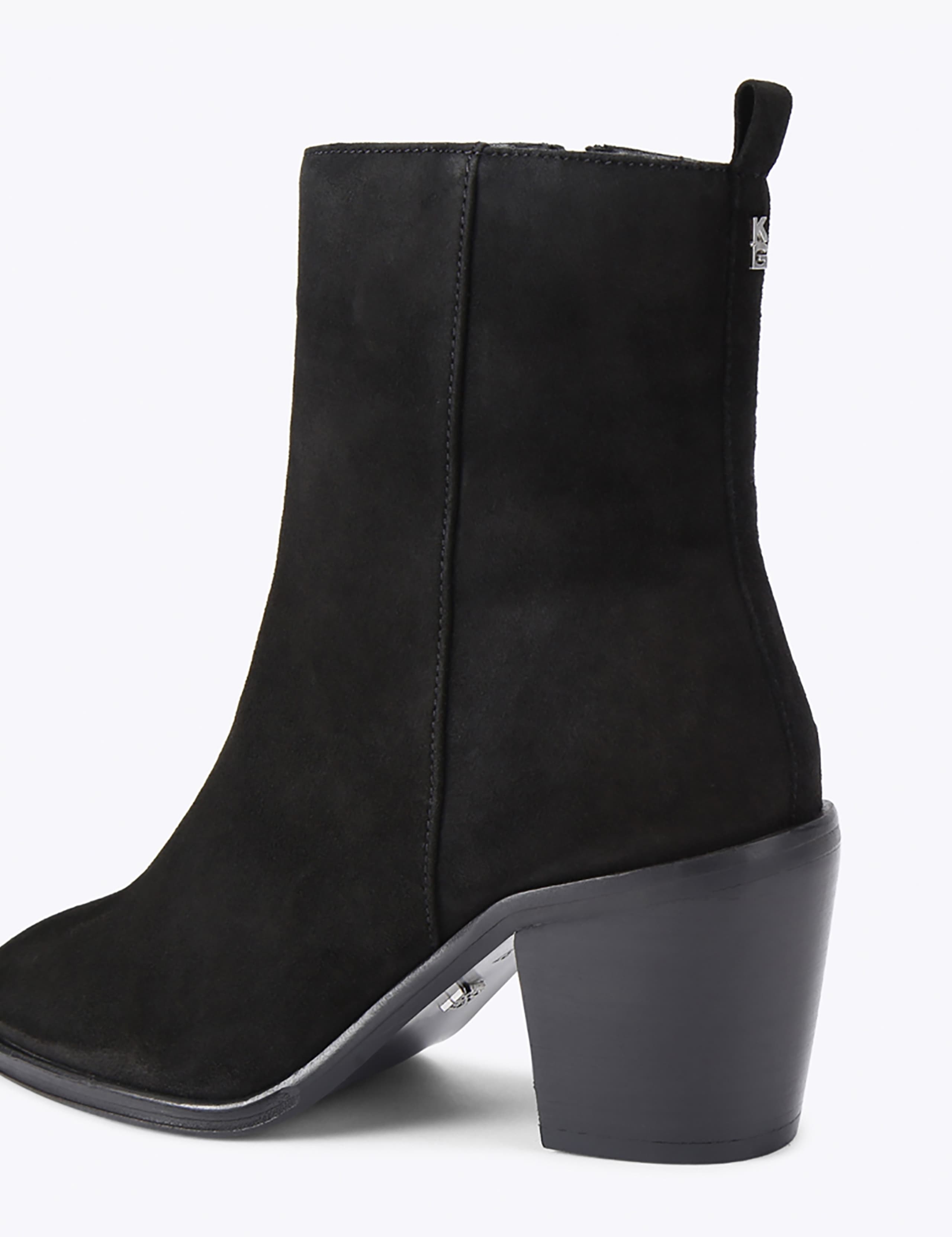 Suede Block Heel Pointed Ankle Boots 5 of 5