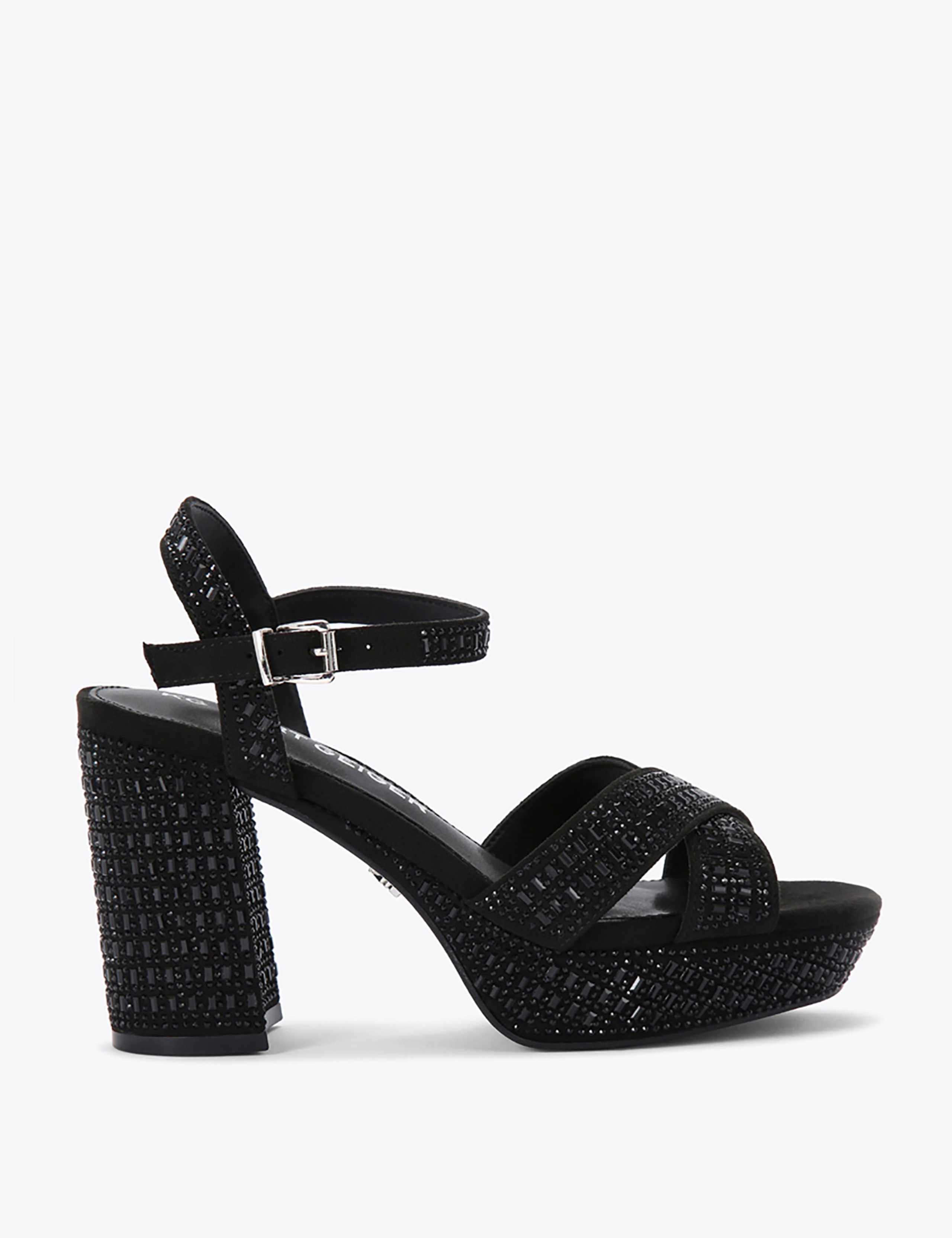 Sparkle Beaded Platform Block Heel Sandals 2 of 5