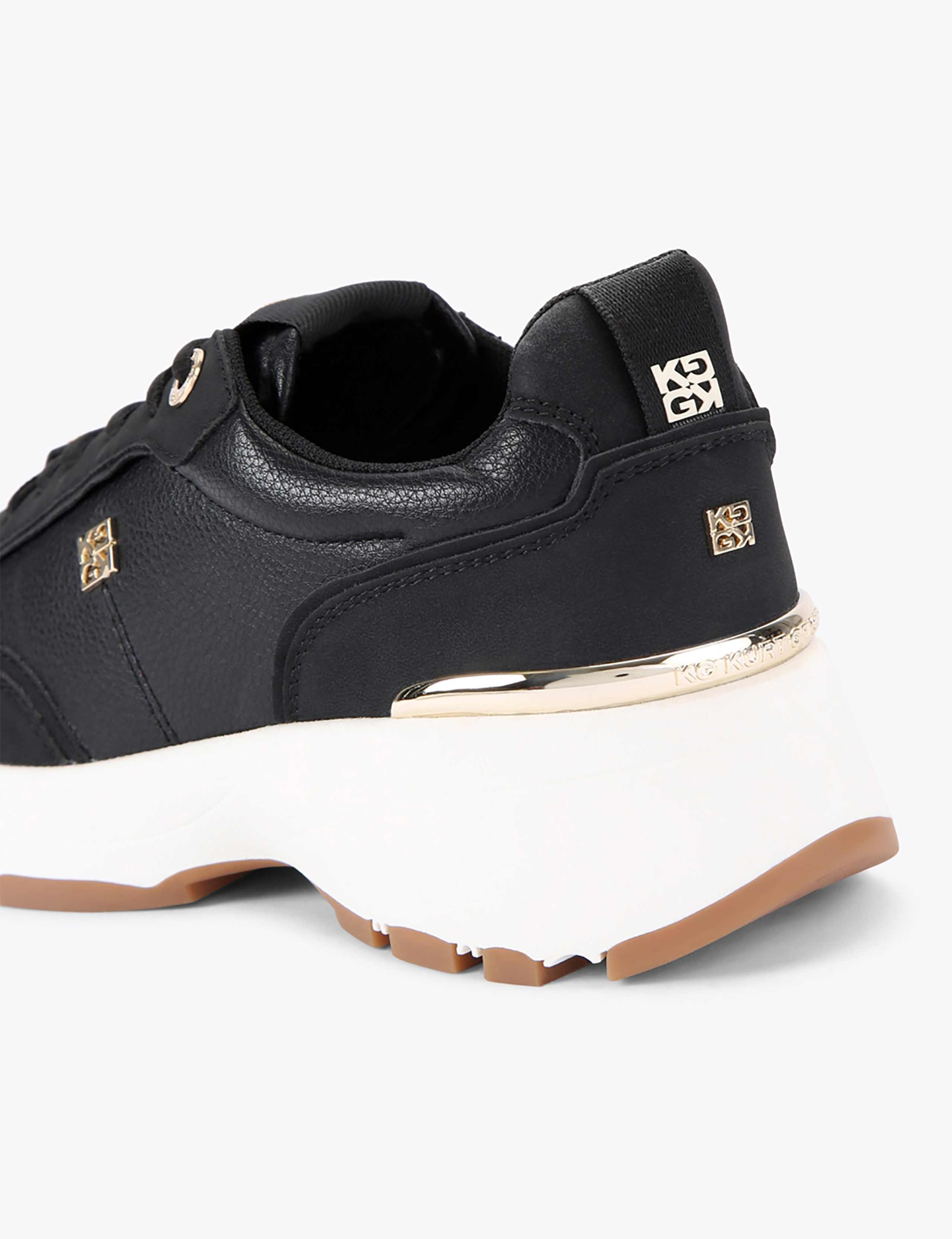Lace Up Logo Detail Chunky Wedge Trainers 5 of 5