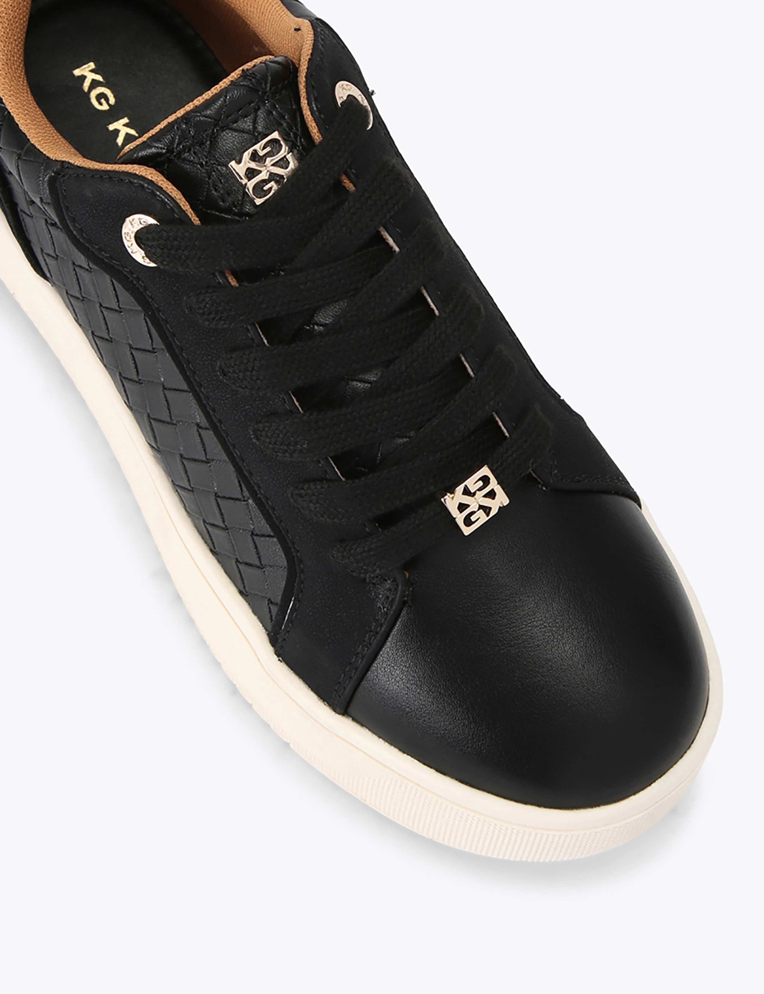 Lace Up Weave Detail Flatform Trainers 4 of 4