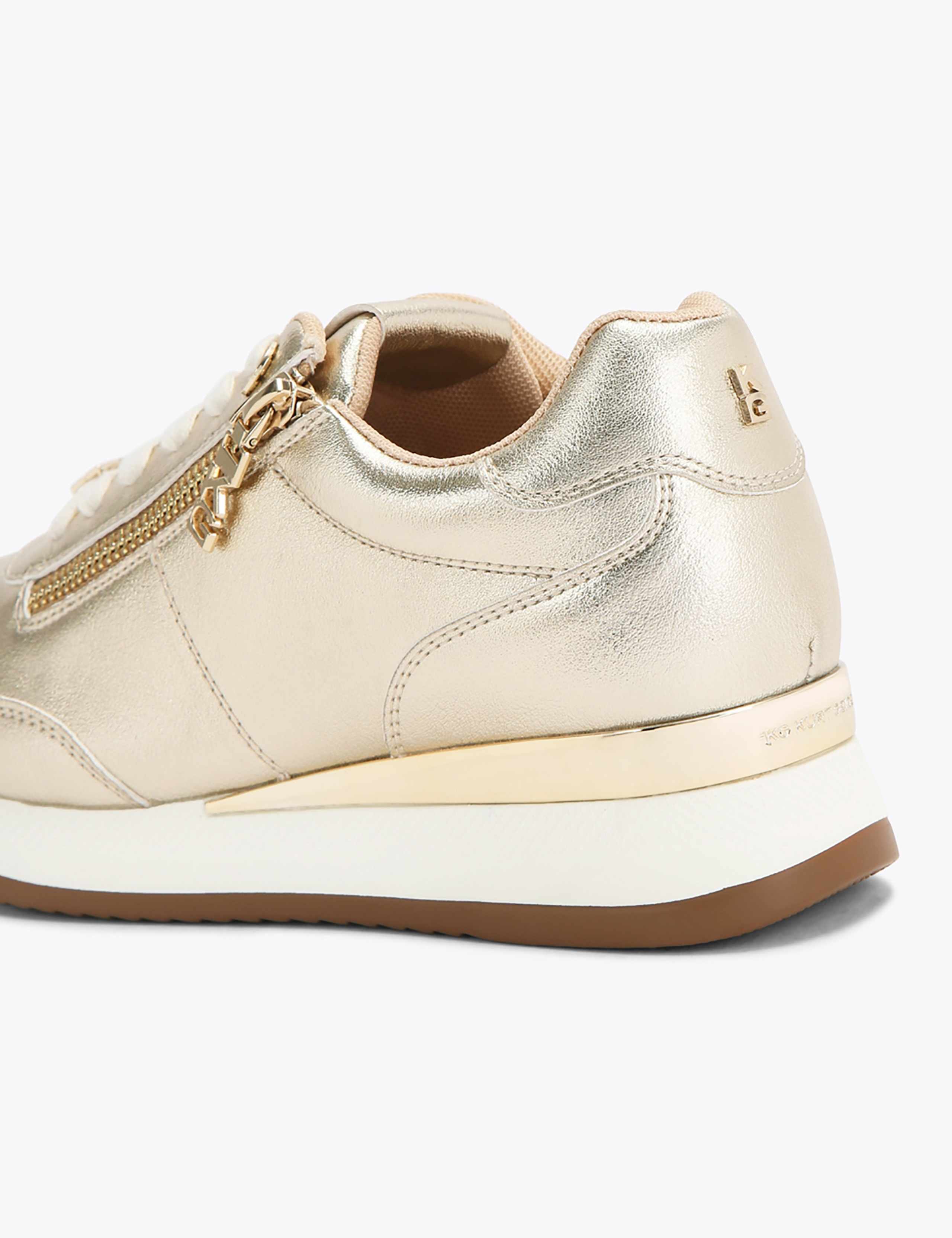 Lace Up Zip Detail Wedge Trainers 5 of 5