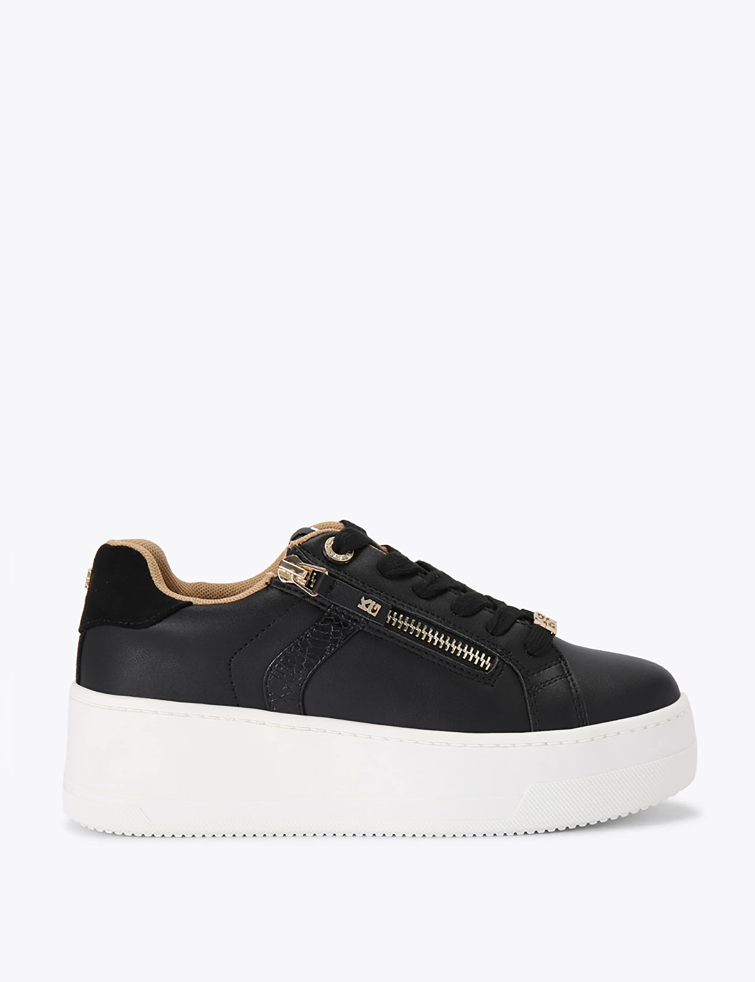Lace Up Zip Detail Flatform Trainers 2 of 5
