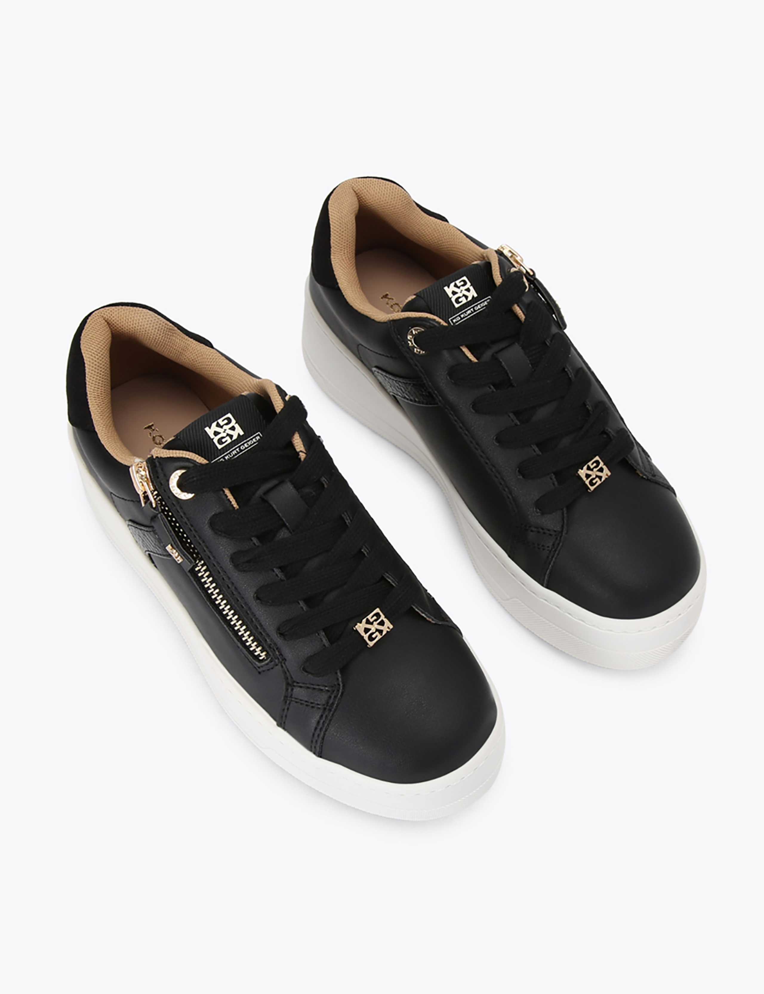 Lace Up Zip Detail Flatform Trainers 3 of 5