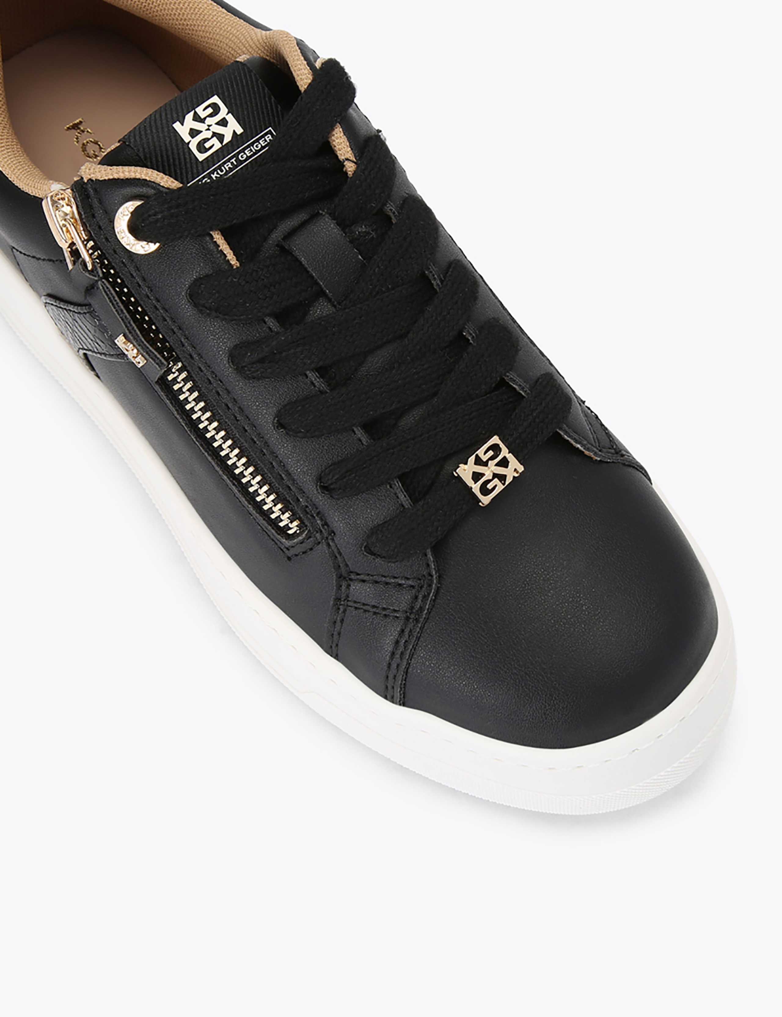 Lace Up Zip Detail Flatform Trainers 4 of 5