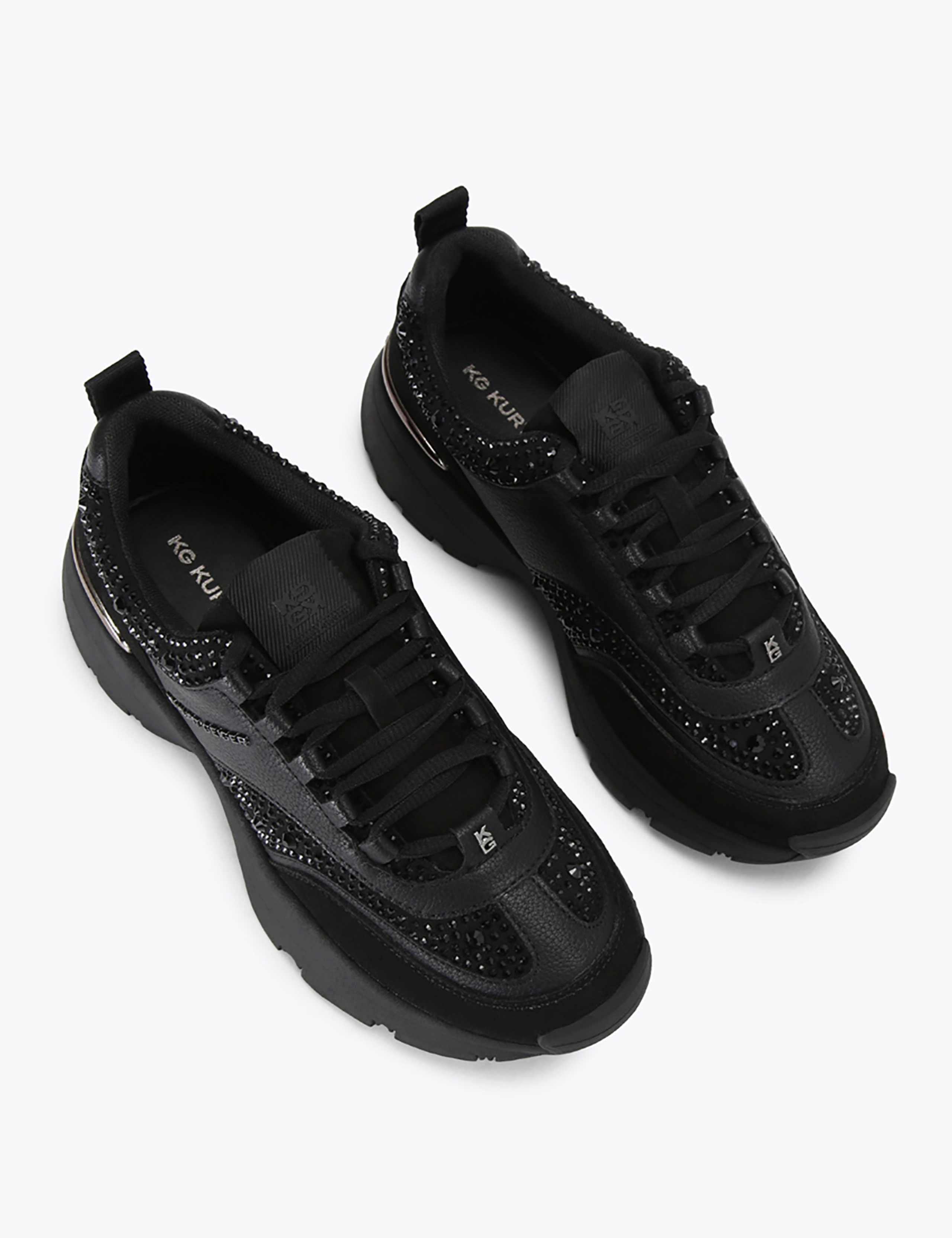 Lace Up Sparkle Chunky Wedge Trainers 2 of 3